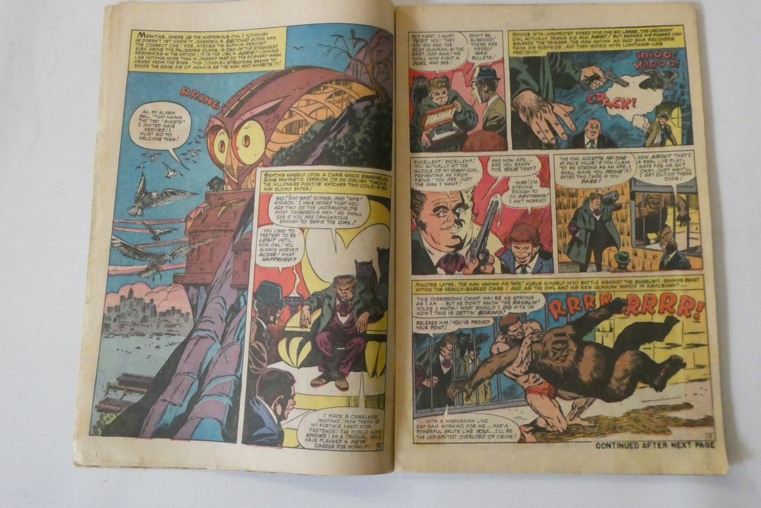 Marvel's Daredevil No.3, priced 9d, with The Owl, used condition, creasing present, minor loss to Image