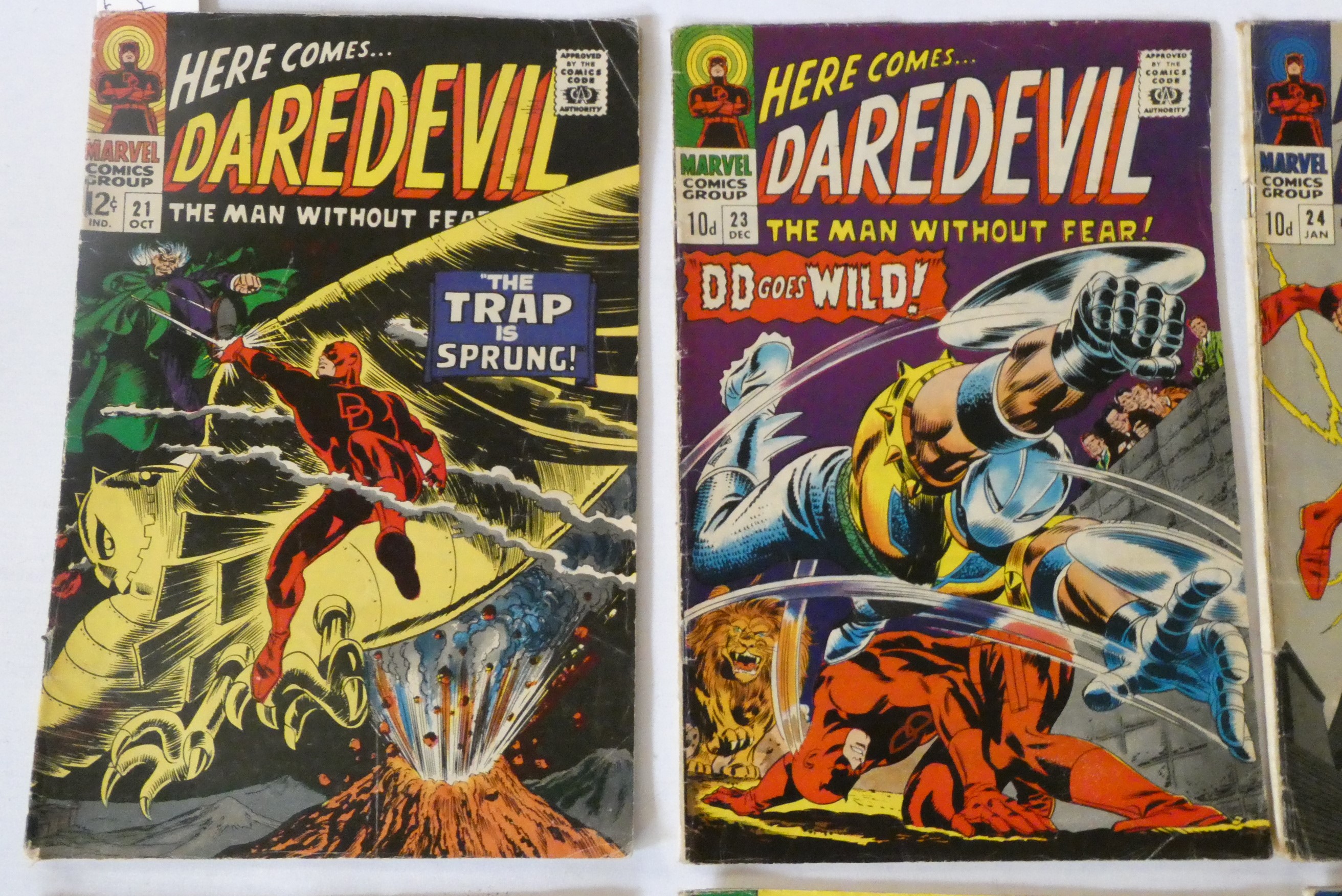 Marvel's Daredevil no. 21, 23-35, including heroes such as Spiderman and Thor, condition used with Image