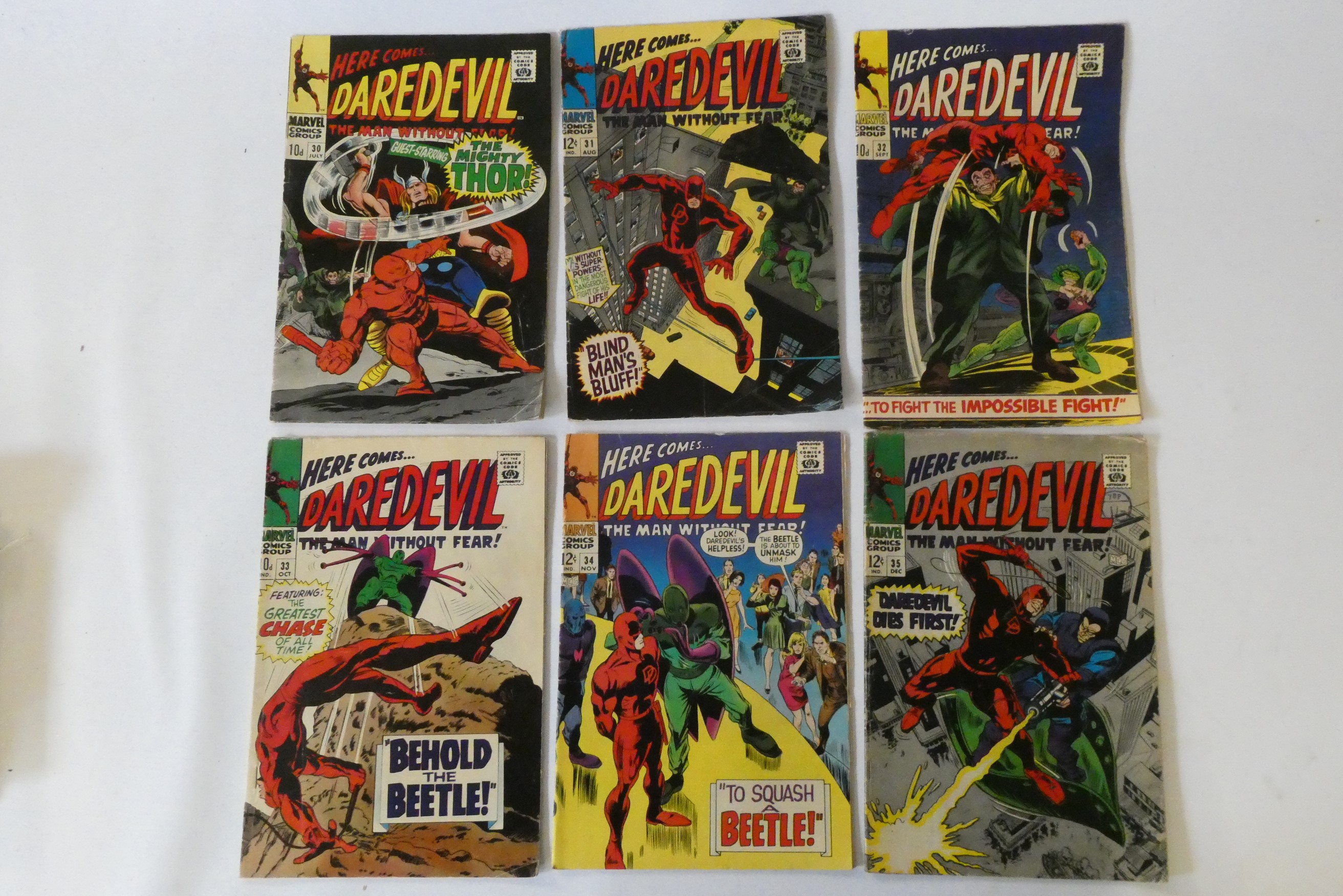 Marvel's Daredevil no. 21, 23-35, including heroes such as Spiderman and Thor, condition used with Image