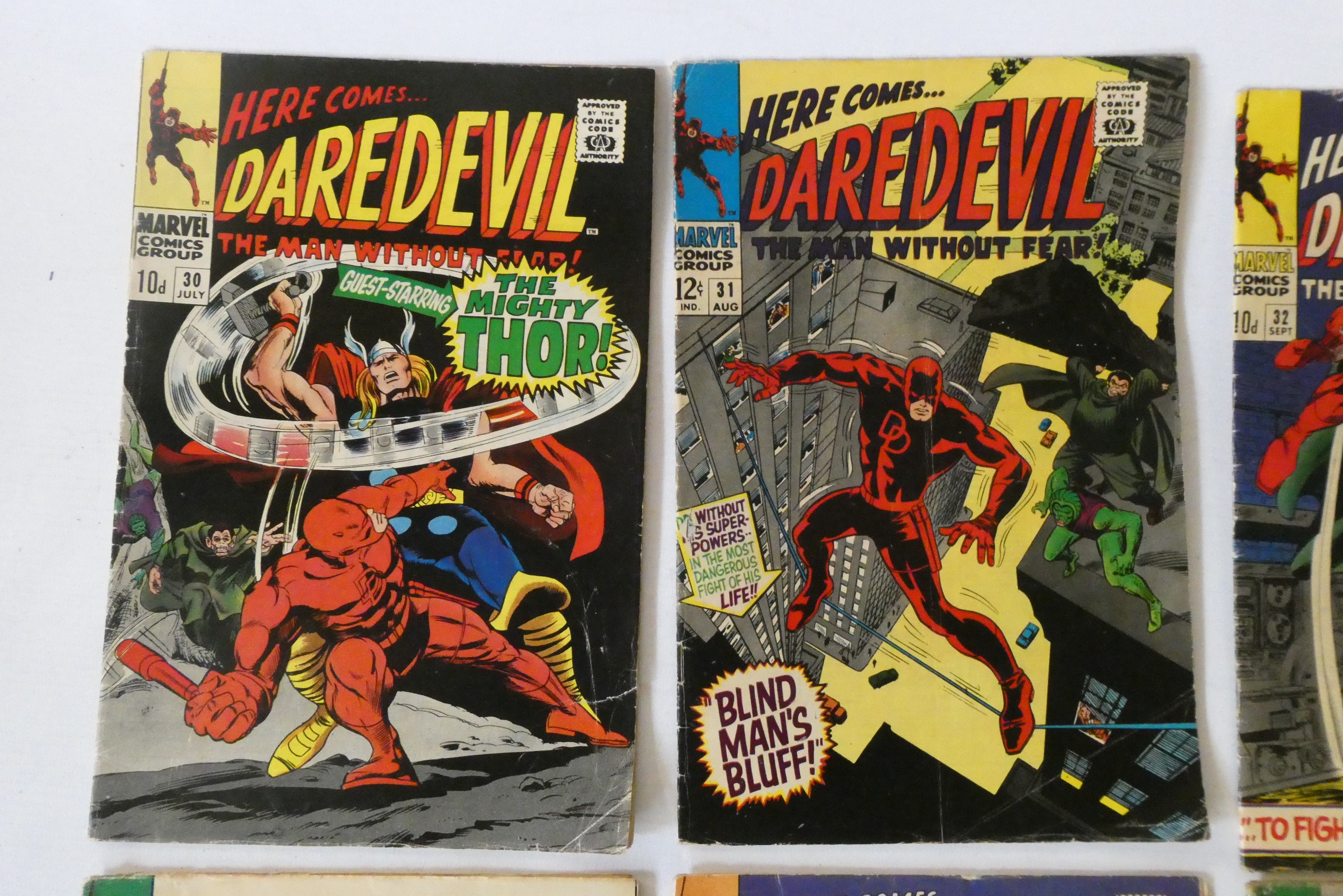 Marvel's Daredevil no. 21, 23-35, including heroes such as Spiderman and Thor, condition used with Image