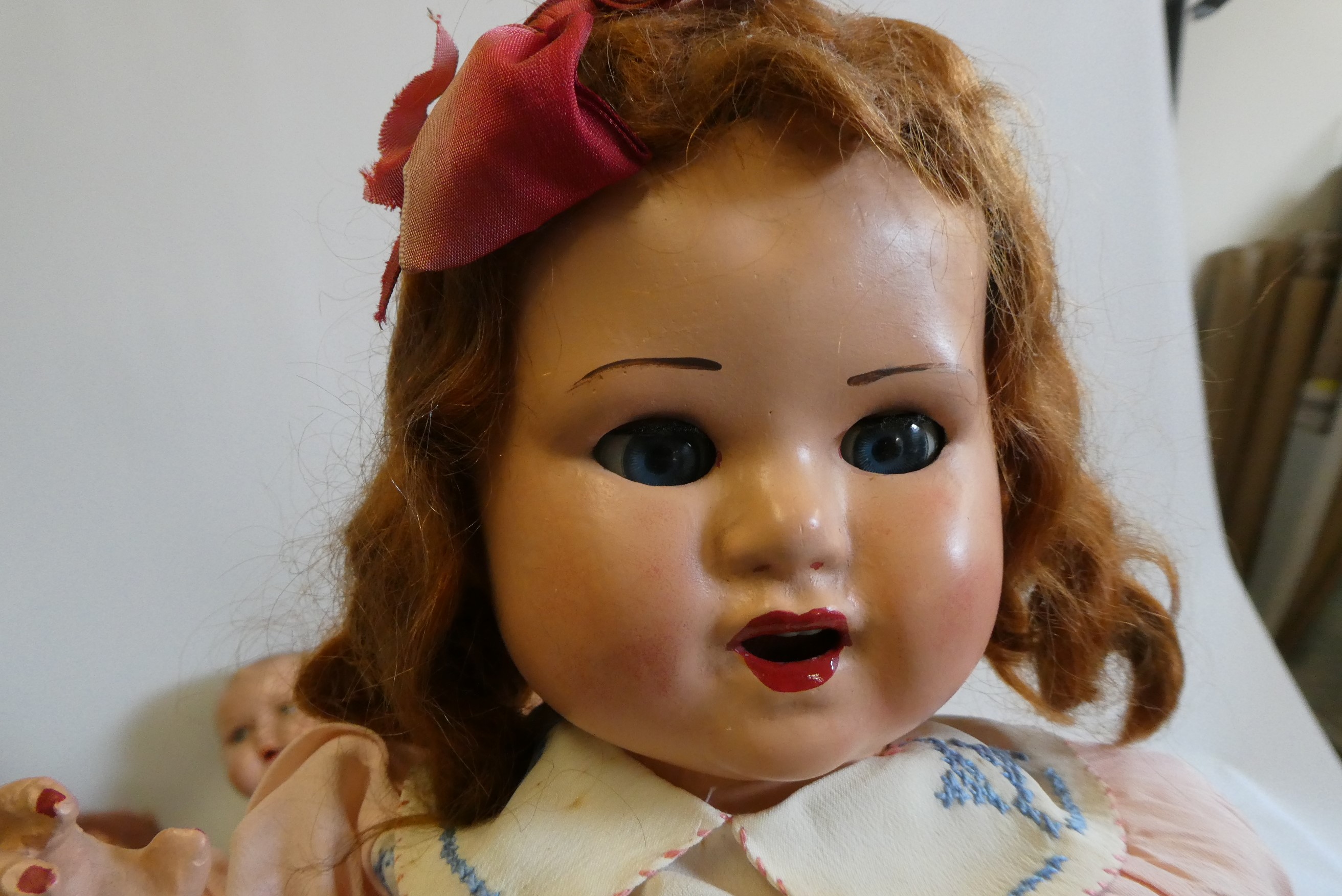 Four vintage dolls, comprising a 23" Frank Popper girl, a 27" Frank Popper boy, a 24" composition Image