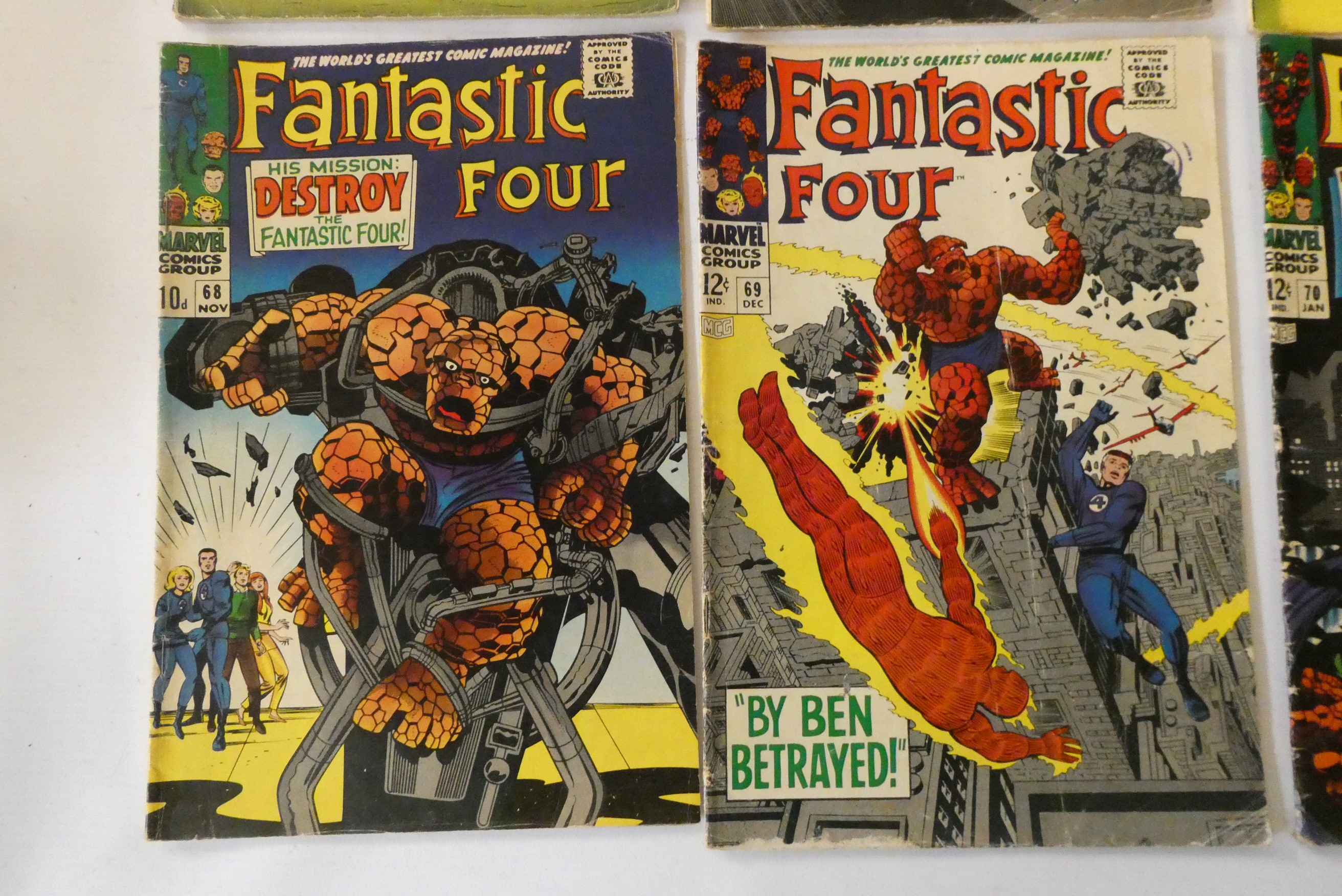 Marvel's Fantastic Four no. 64-70, 72, 74-76, 78, 79, 81 and 82, 10 priced 12c, the rest 10d, in Image