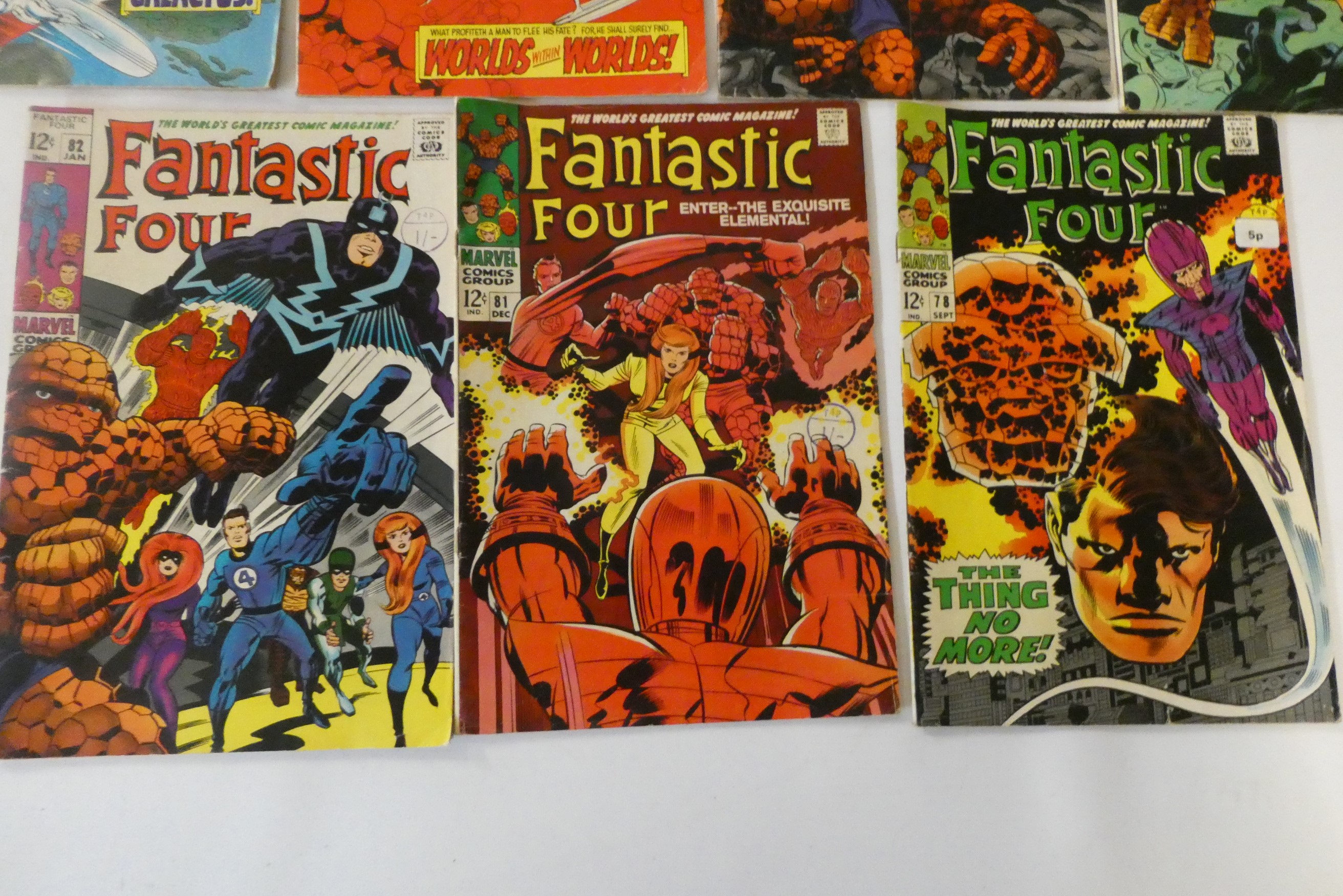 Marvel's Fantastic Four no. 64-70, 72, 74-76, 78, 79, 81 and 82, 10 priced 12c, the rest 10d, in Image