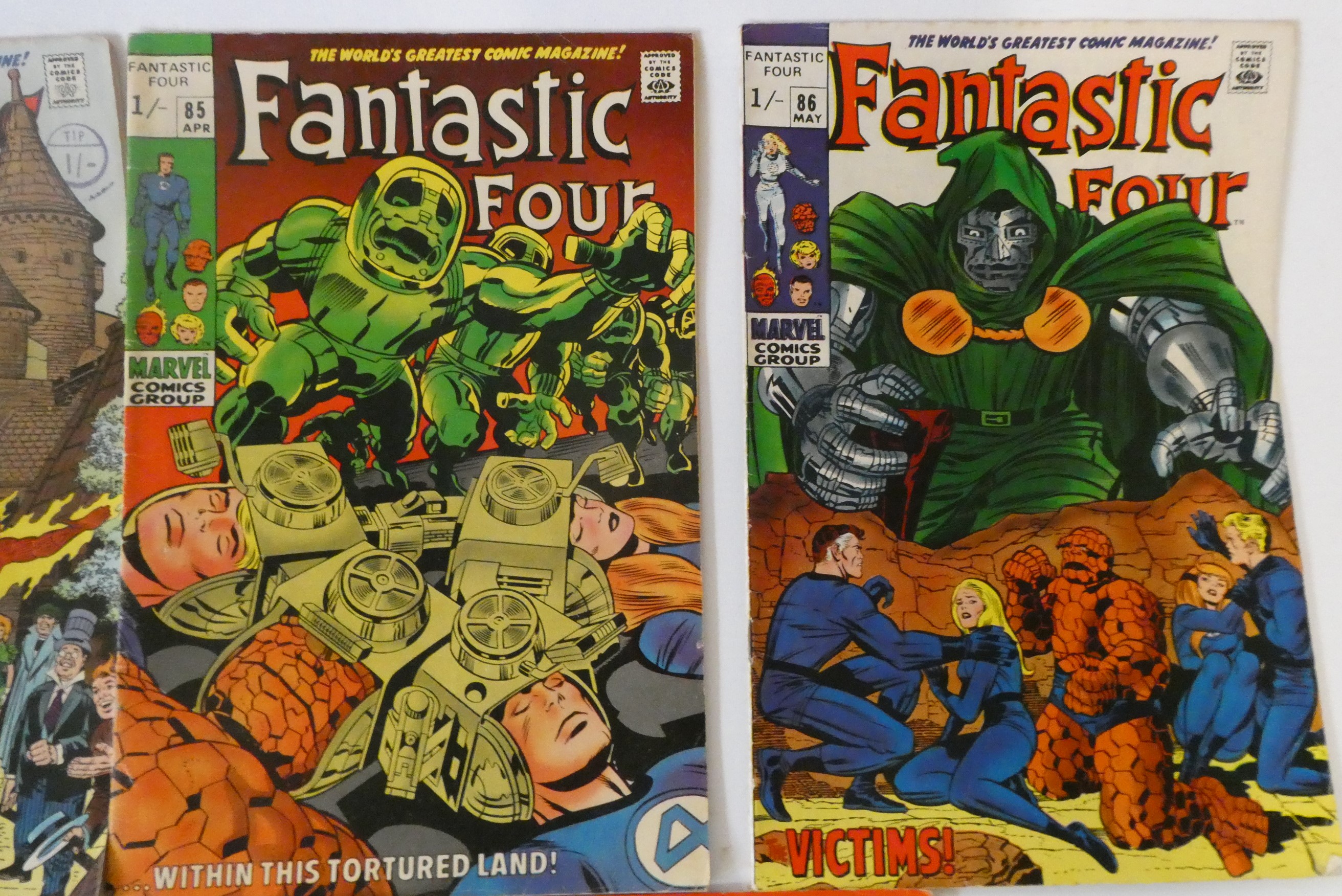 Marvel's Fantastic Four no. 83-95 inclusive, four at 12c, six 15c and the rest 1 shilling, used but Image