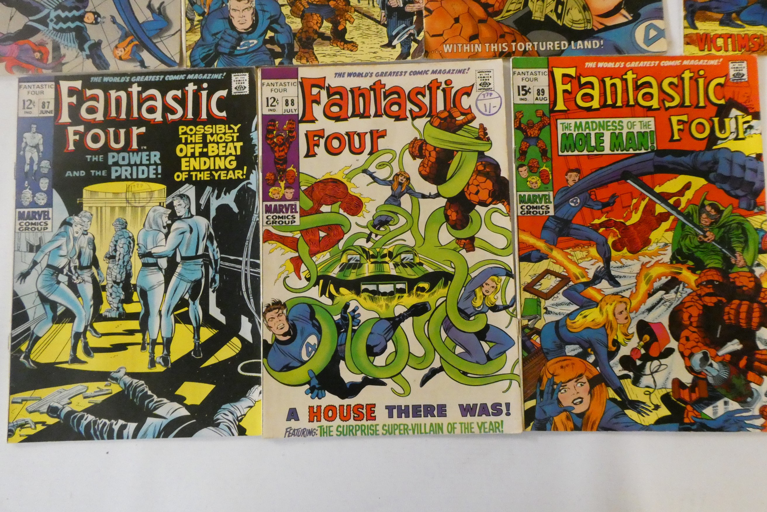 Marvel's Fantastic Four no. 83-95 inclusive, four at 12c, six 15c and the rest 1 shilling, used but Image