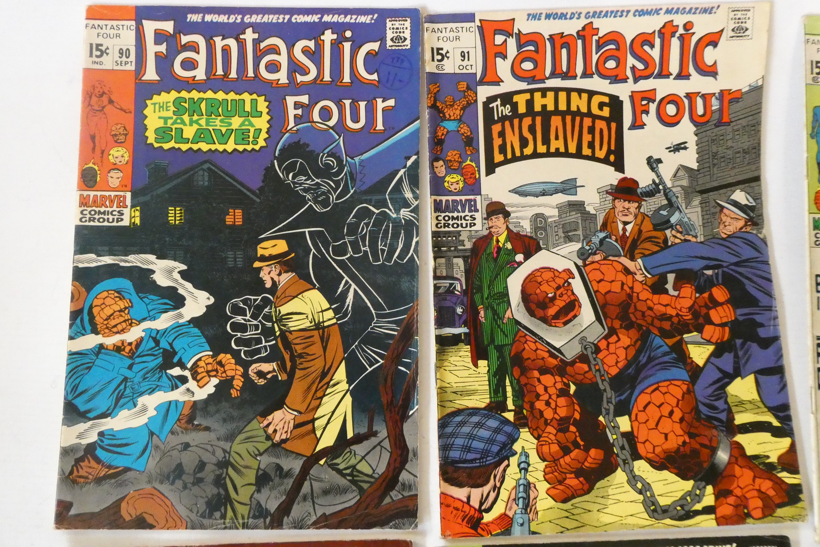 Marvel's Fantastic Four no. 83-95 inclusive, four at 12c, six 15c and the rest 1 shilling, used but Image