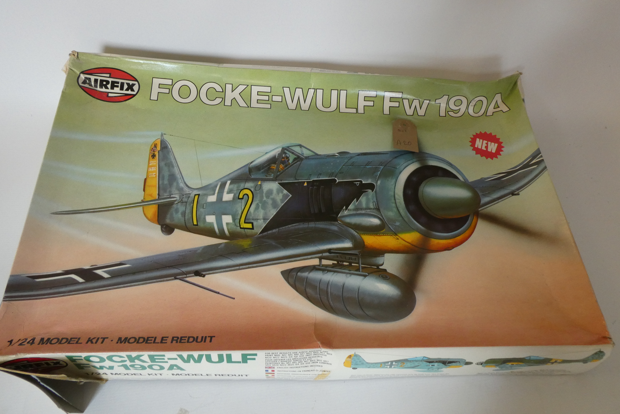 Airfix 1/24 Focke-Wulf 109 plastic kit, box poor, kit in plastic bag, unchecked for completeness Image