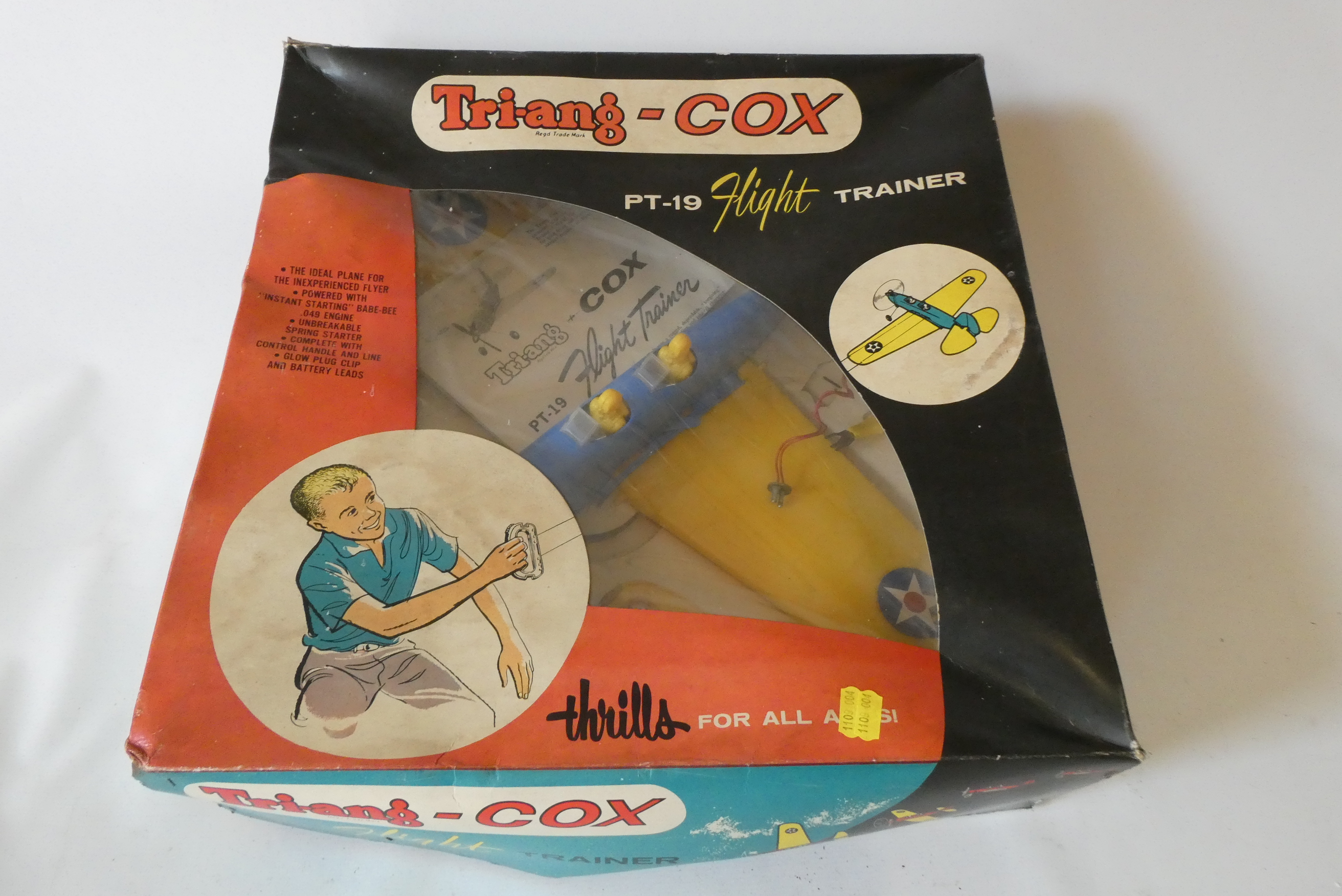 Triang/Cox P19 control line trainer. This is a rare Image