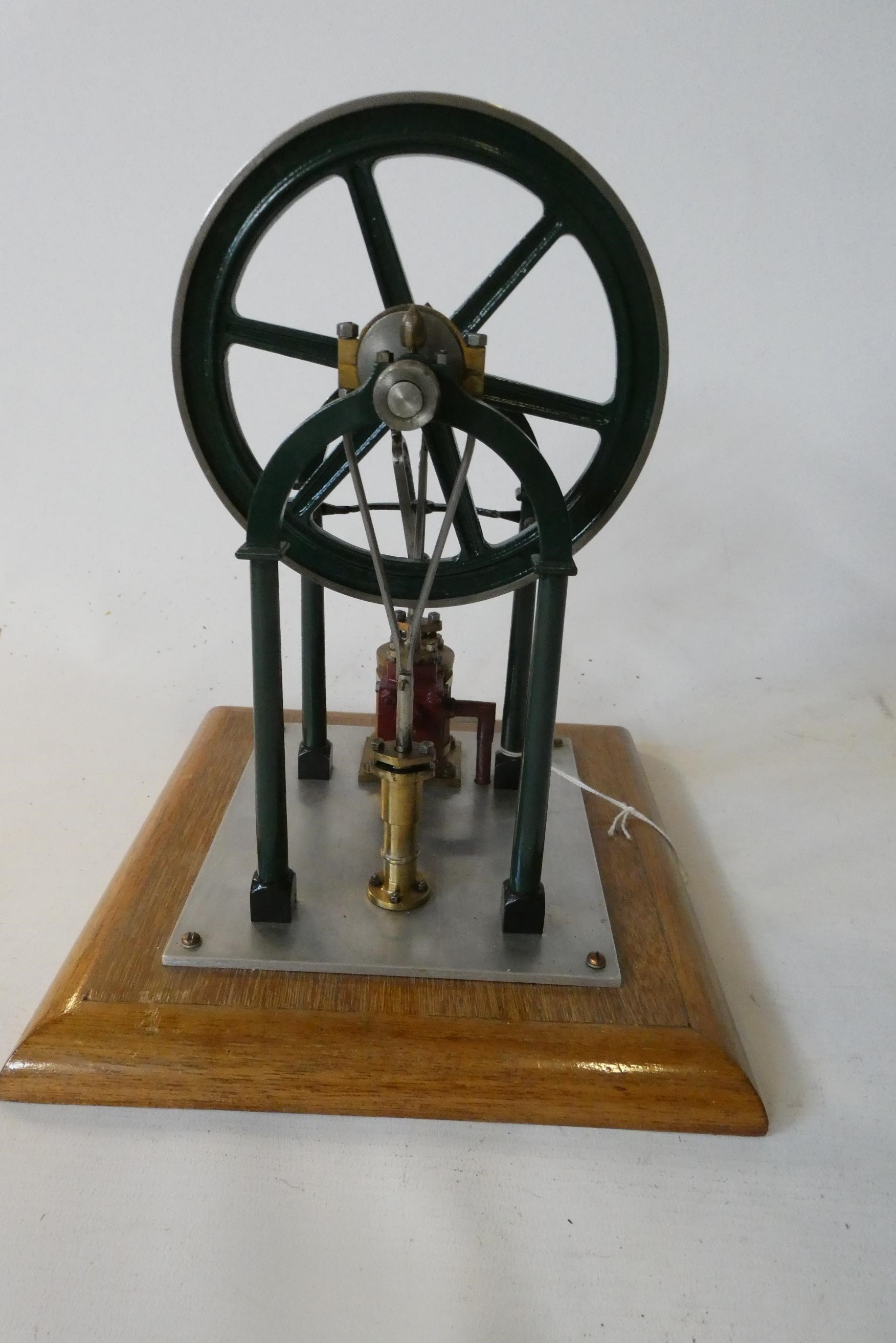 An Arch pillar frame over cranked steam engine Georgiana, a well made model on wooden base (Est. Image