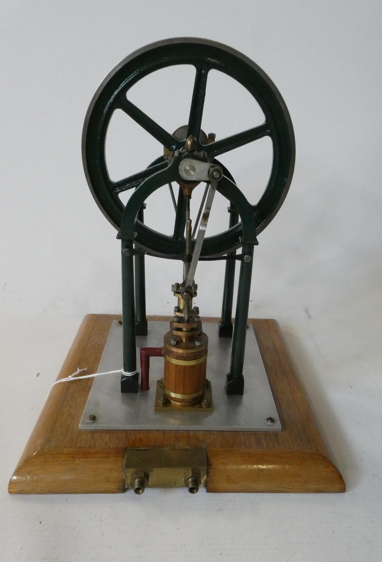 An Arch pillar frame over cranked steam engine Georgiana, a well made model on wooden base (Est. Image