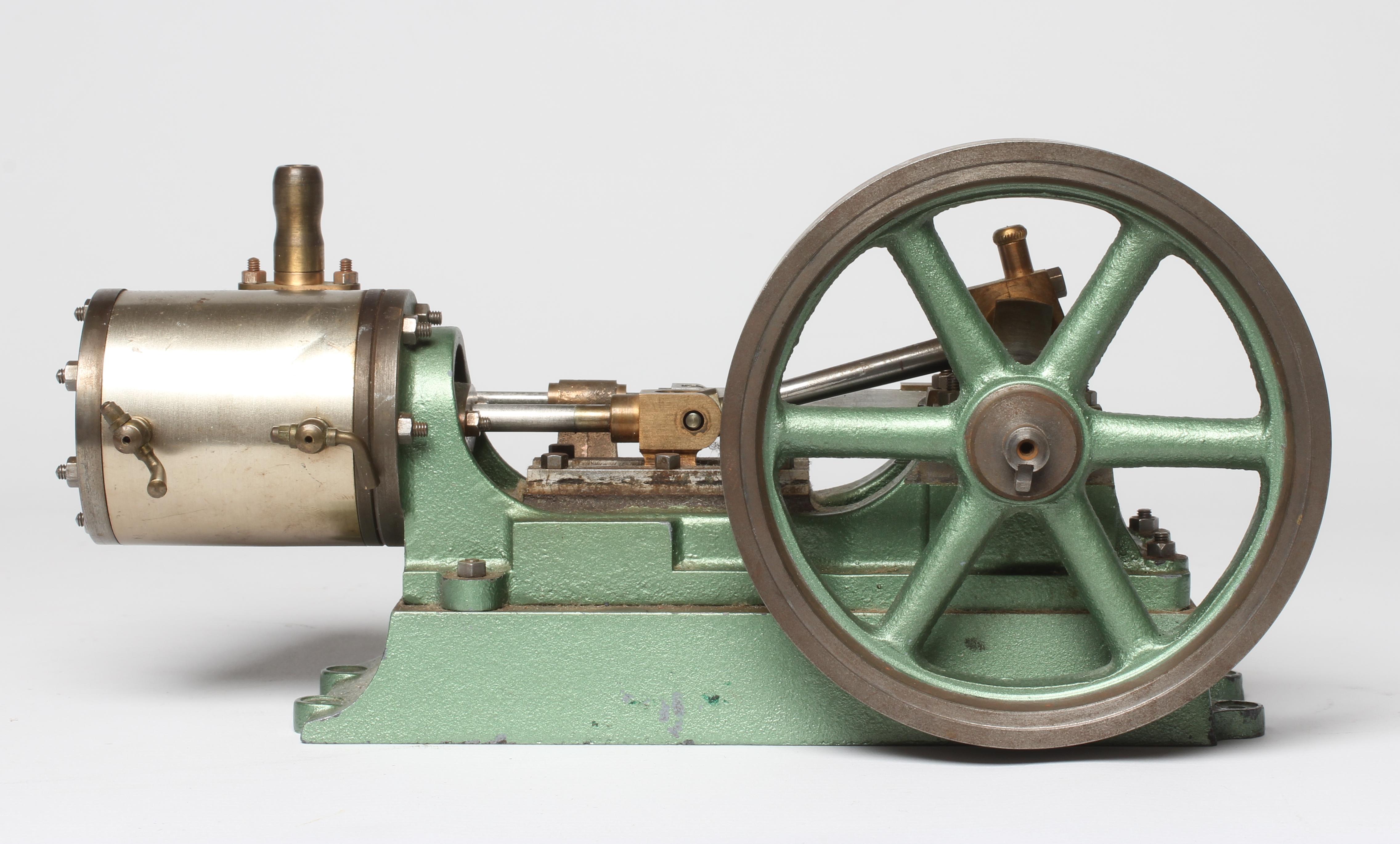 Stuart Turner H9 steam engine, non-reversing model finished in green metallic, good (Est. plus 24% Image