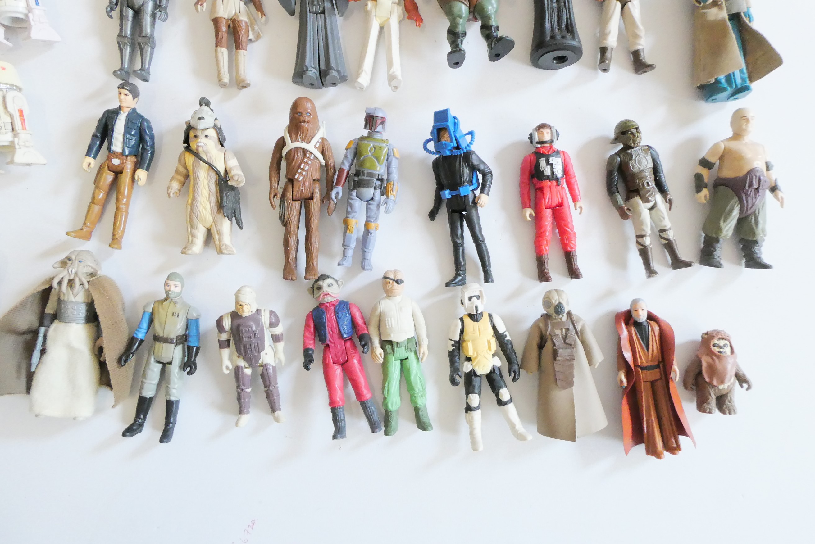 Kenner Star Wars figures, most items in fair condition including Speeder bike, Ronto and Jabba Image