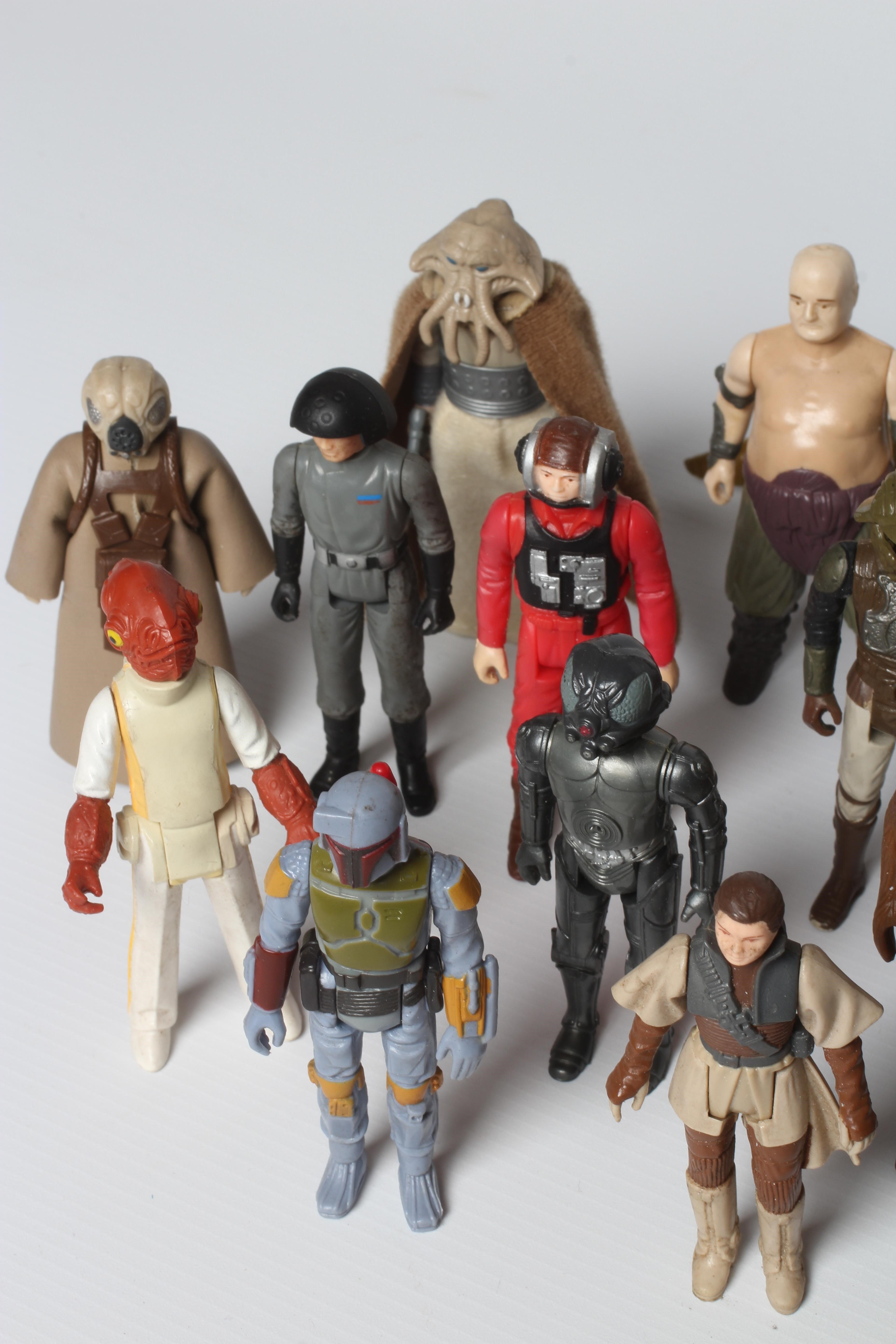 Kenner Star Wars figures, most items in fair condition including Speeder bike, Ronto and Jabba Image