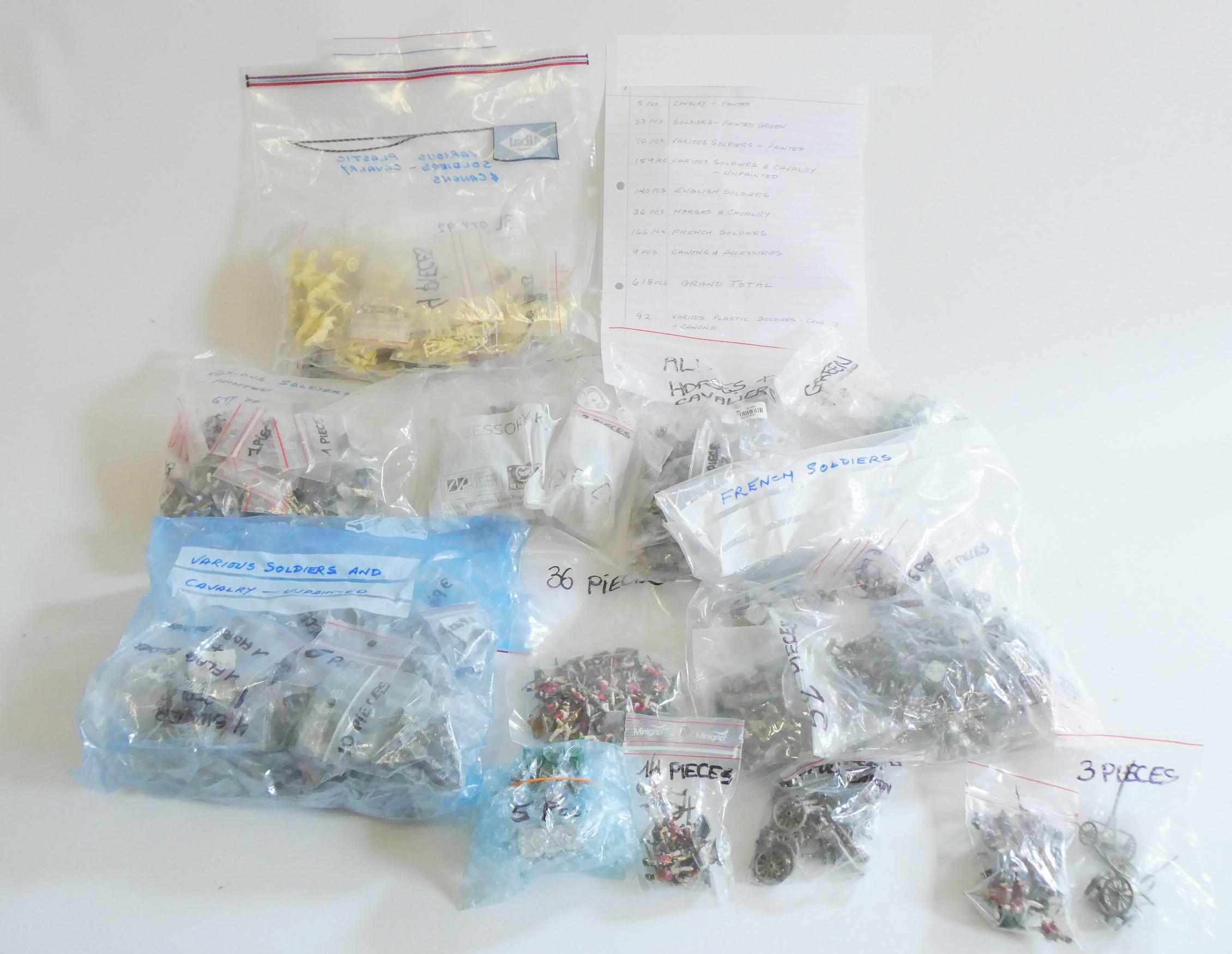 Large quantity 30mm white metal war game figures from the Napoleonic wars infantry Image
