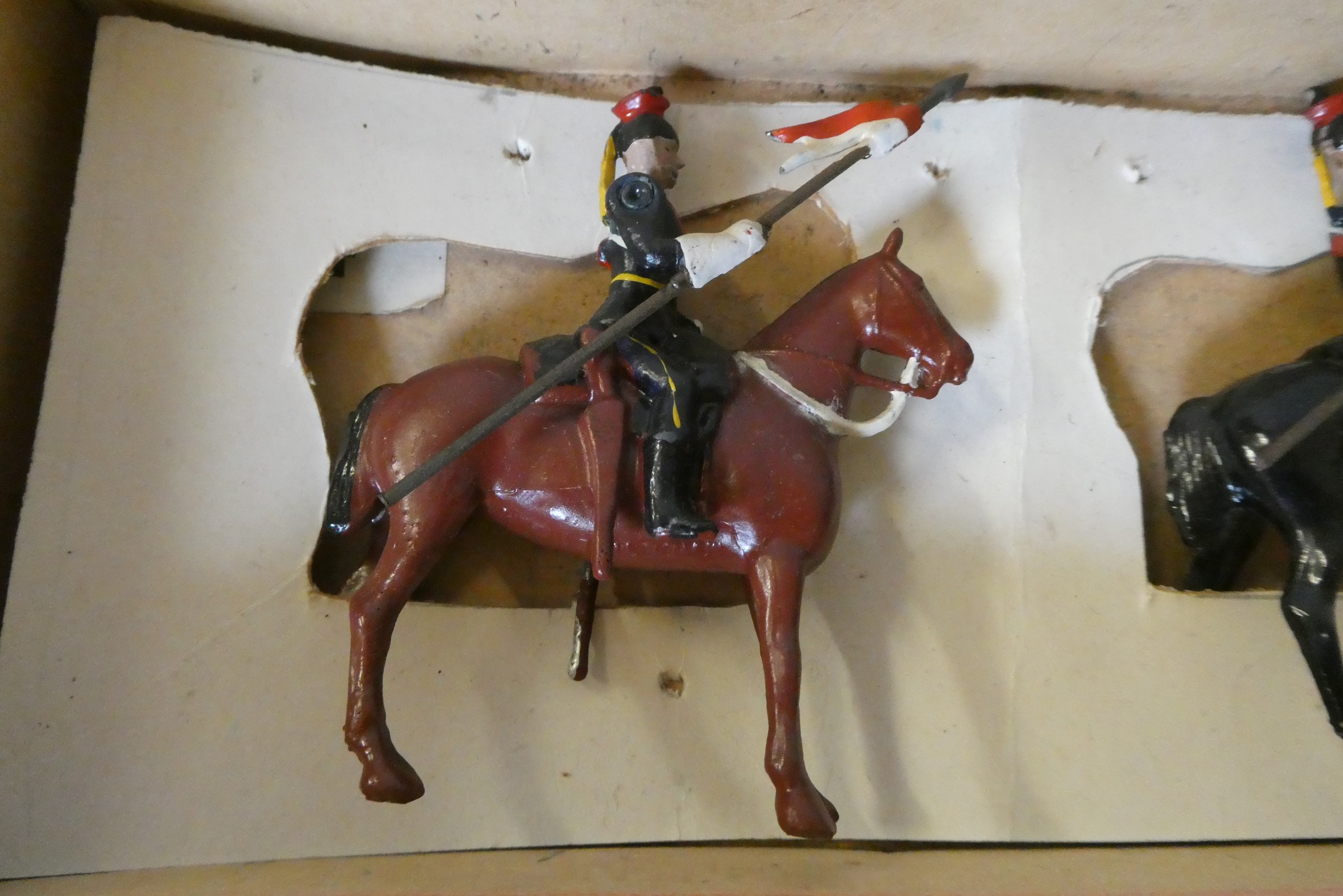 Britains Queens Royal Lancers on horseback, boxed, good (Est. plus 24% premium inc. VAT) Image