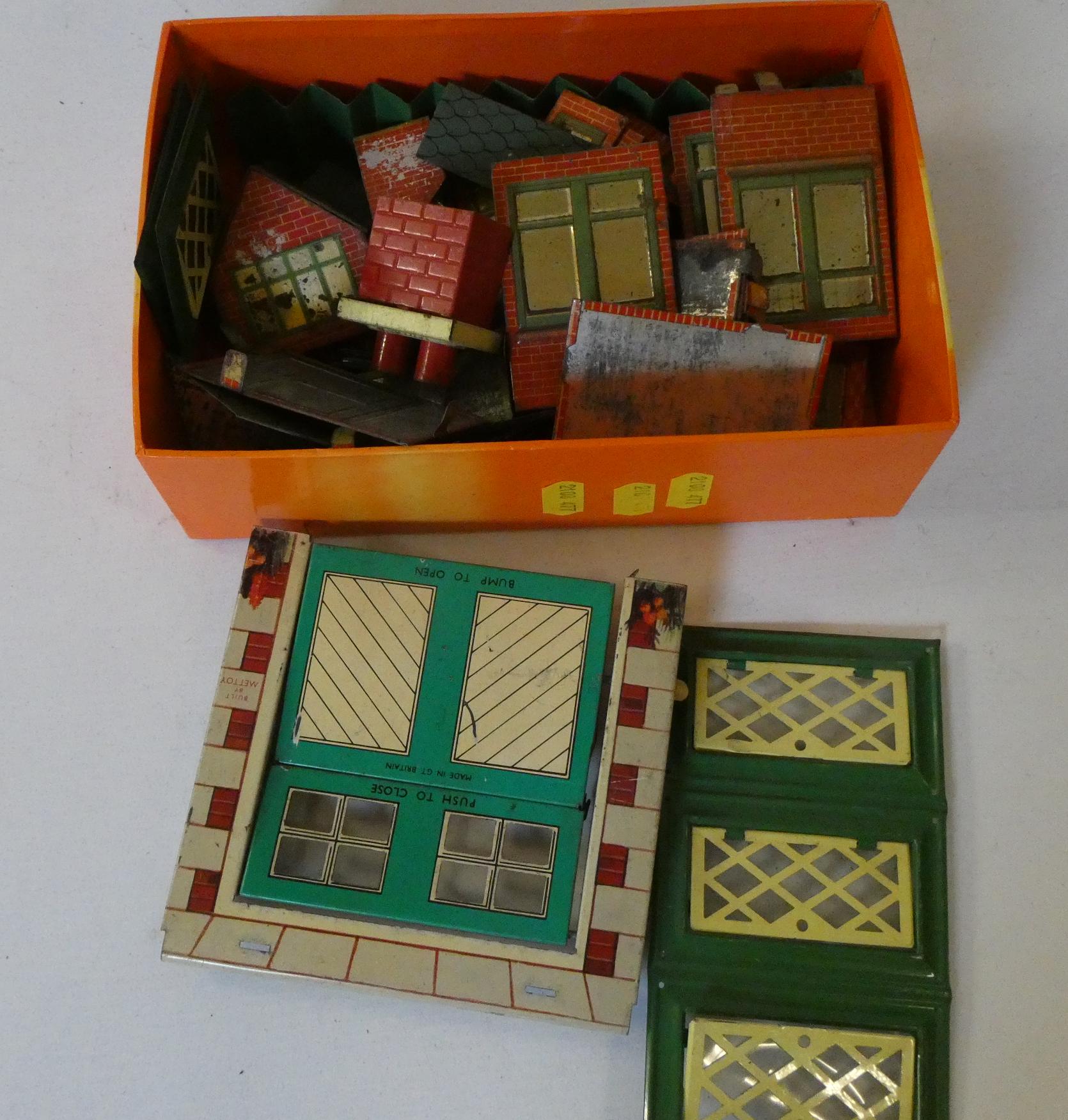 Triang and Mettoy doll's house parts including windows and garage doors, fair (Est. plus 24% premium Image