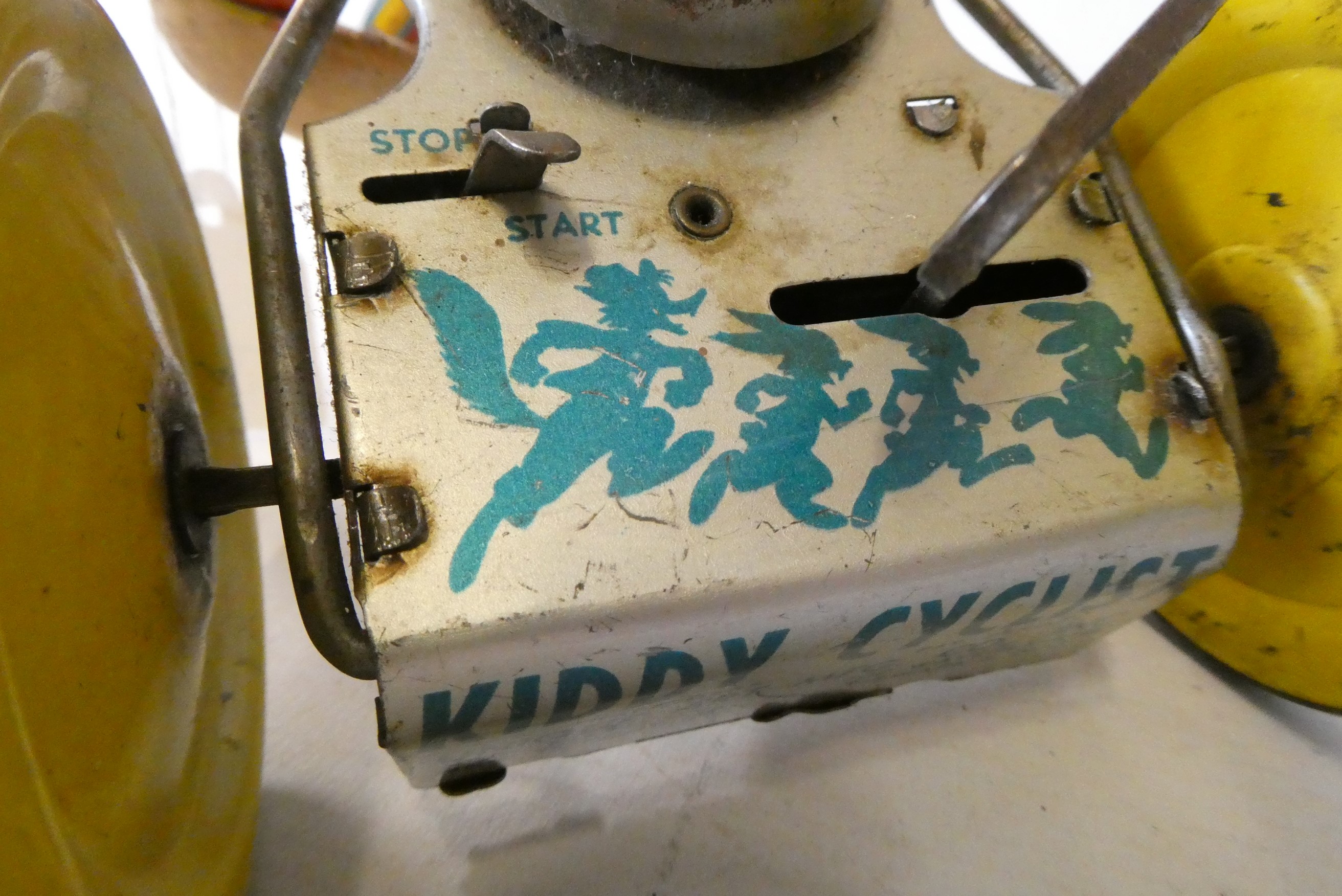 Unique Art clockwork Kiddy Cyclist, some paint loss, fair (Est. plus 24% premium inc. VAT) Image