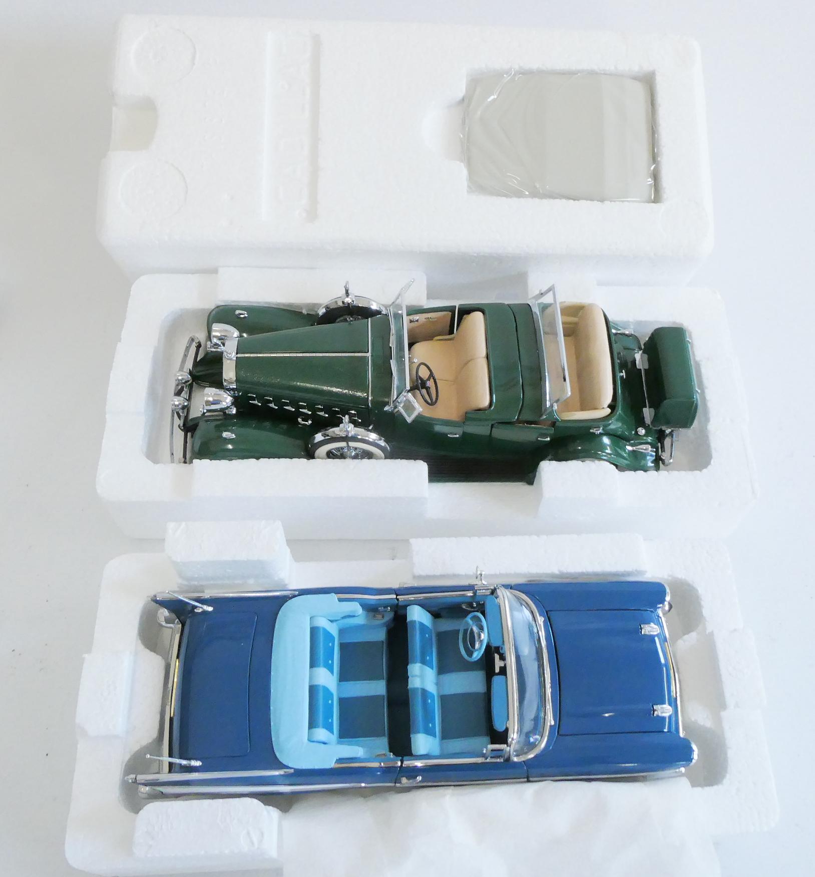 Franklin Mint Chevrolet Bel Air and Cadillac V-16 Phaeton, both items boxed, good to excellent (Est. Image
