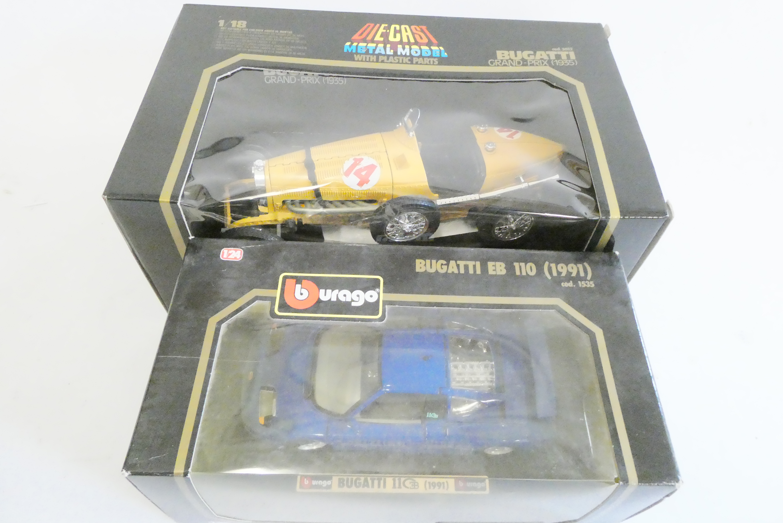 Burago Bugatti EB110 and Bugatti Type 35, both items boxed, good (Est. plus 24% premium inc. VAT) Image