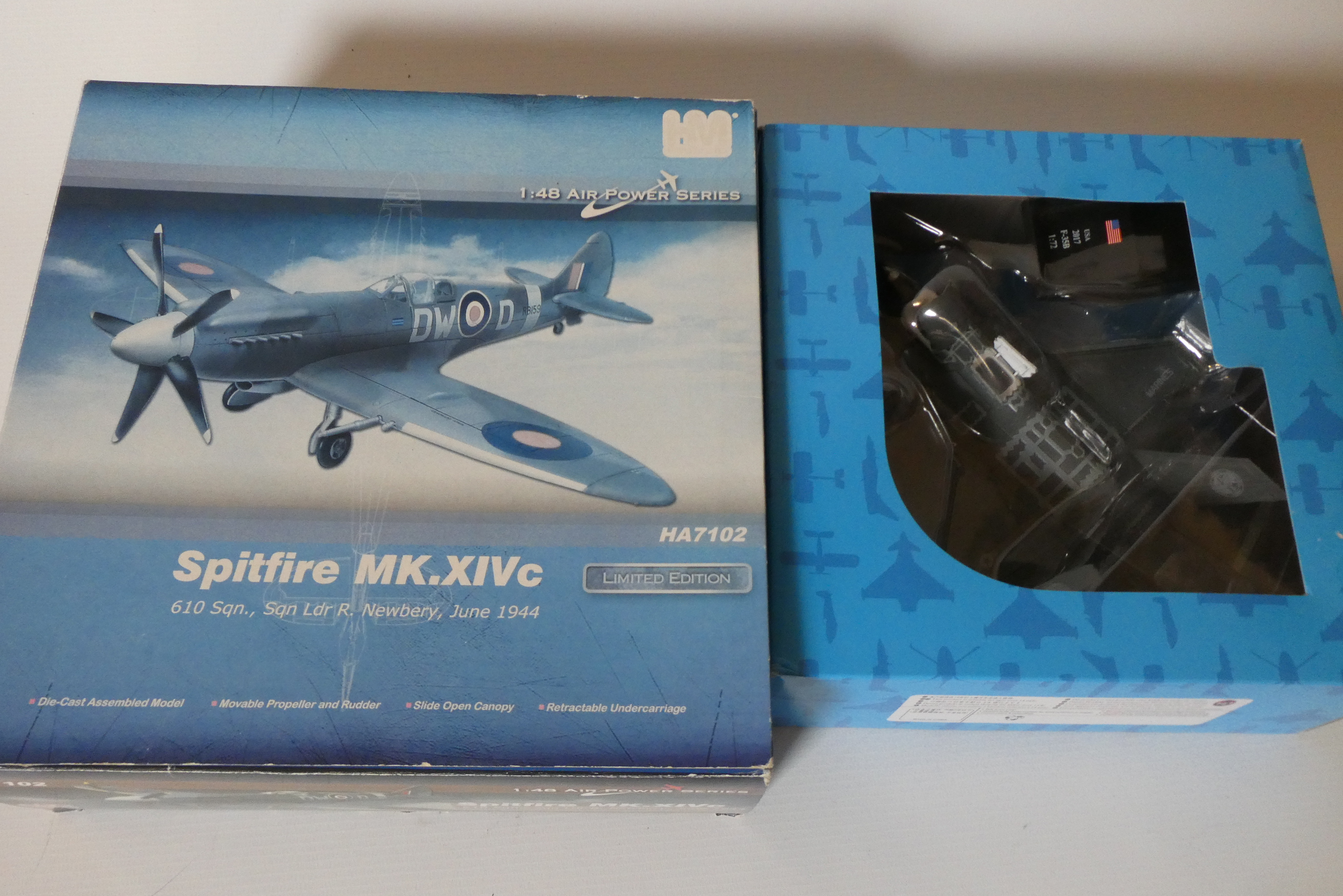 Air Power 1/48 Spitfire MK14c and AMER US Airforce F-35B, both items boxed, excellent (Est. plus 24% Image