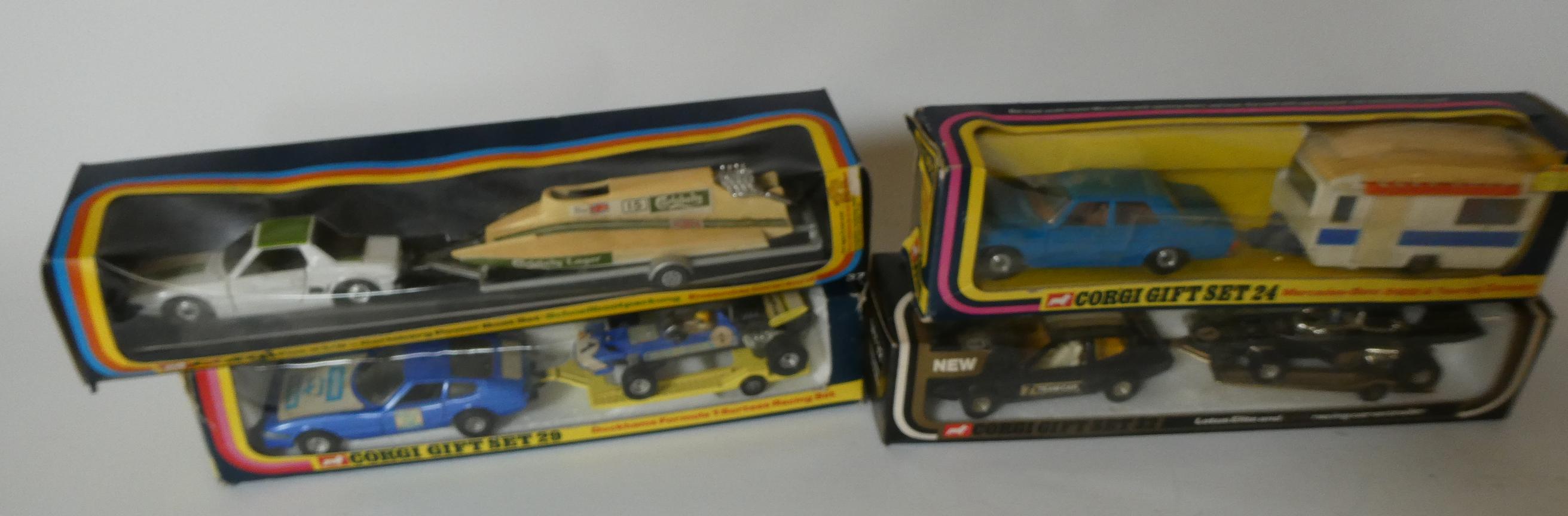 Four Corgi Gift Sets GS24 Mercedes Benz and touring caravan Image