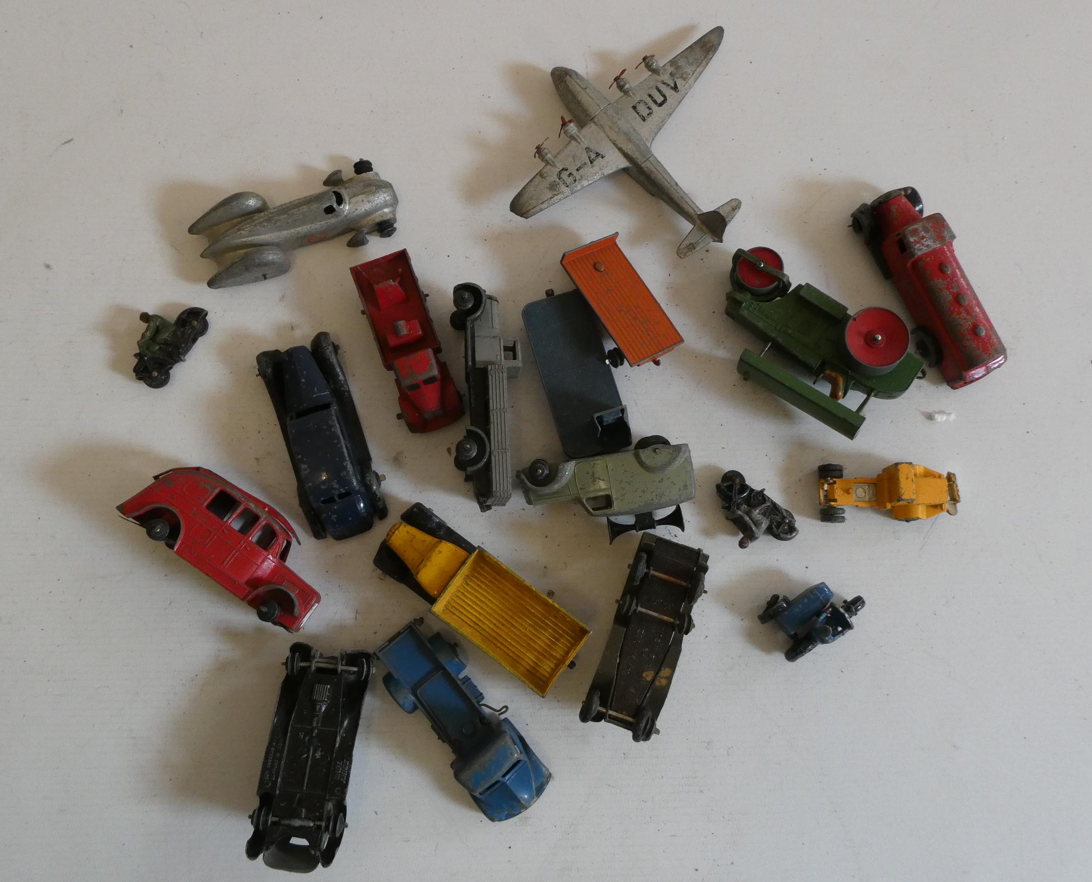 Playworn Dinky vehicles, most items have paint damage or parts missing, poor (Est. plus 24% premium Image