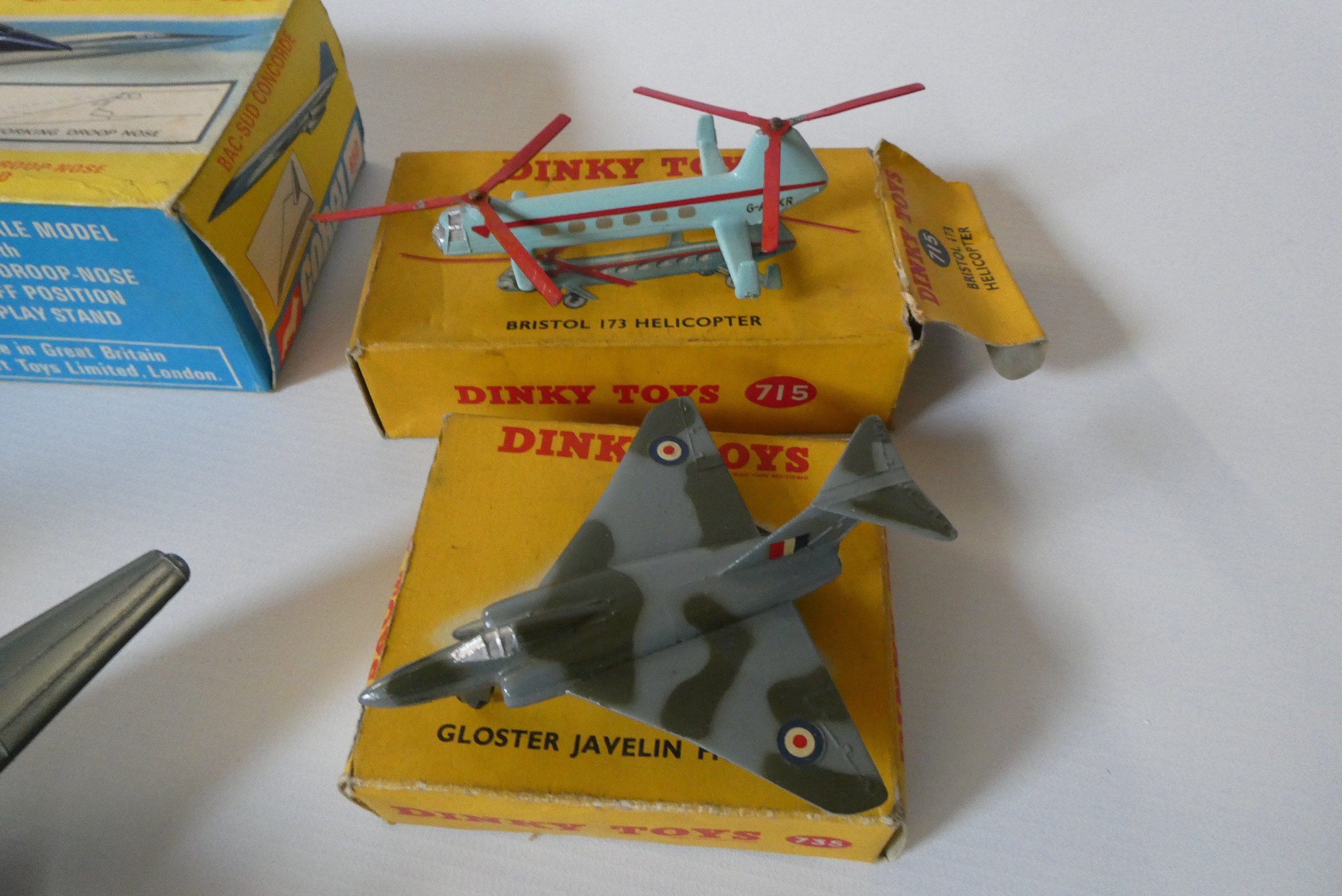 Five Dinky Aircraft models comprising 719 Spitfire (box poor) Image