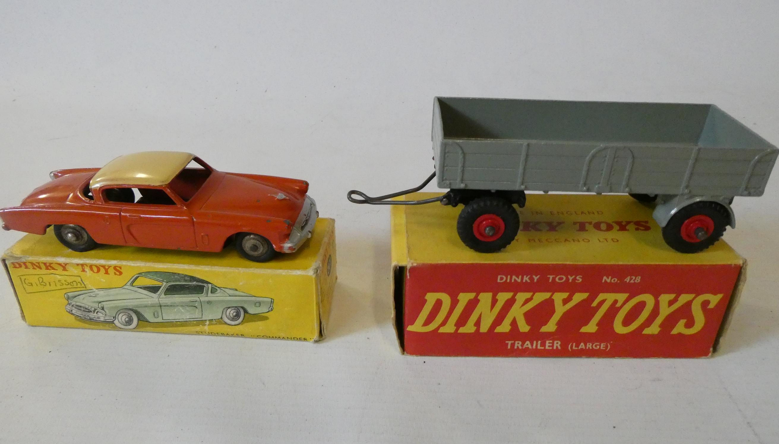 Dinky 428 Trailer and 24Y Studebaker, both items boxed, good (Est. plus 24% premium inc. VAT) Image