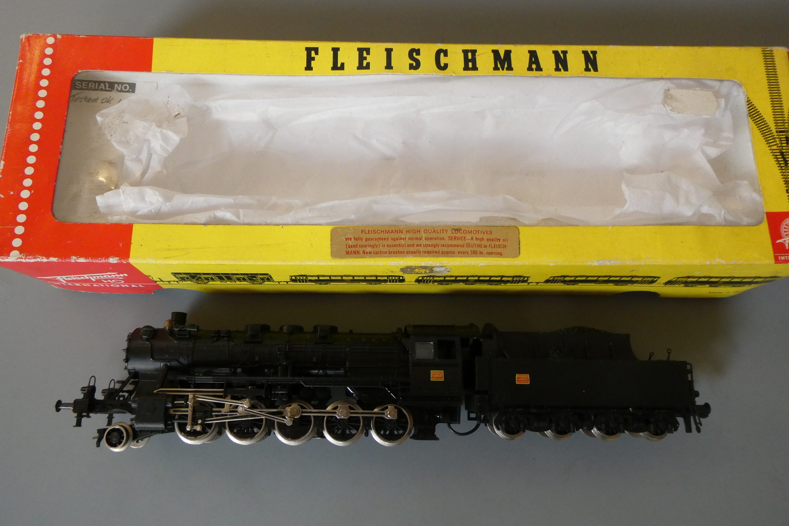 Fleischman SNCF 2-10-0 freight locomotive finished in black, boxed, excellent (Est. plus 24% premium Image