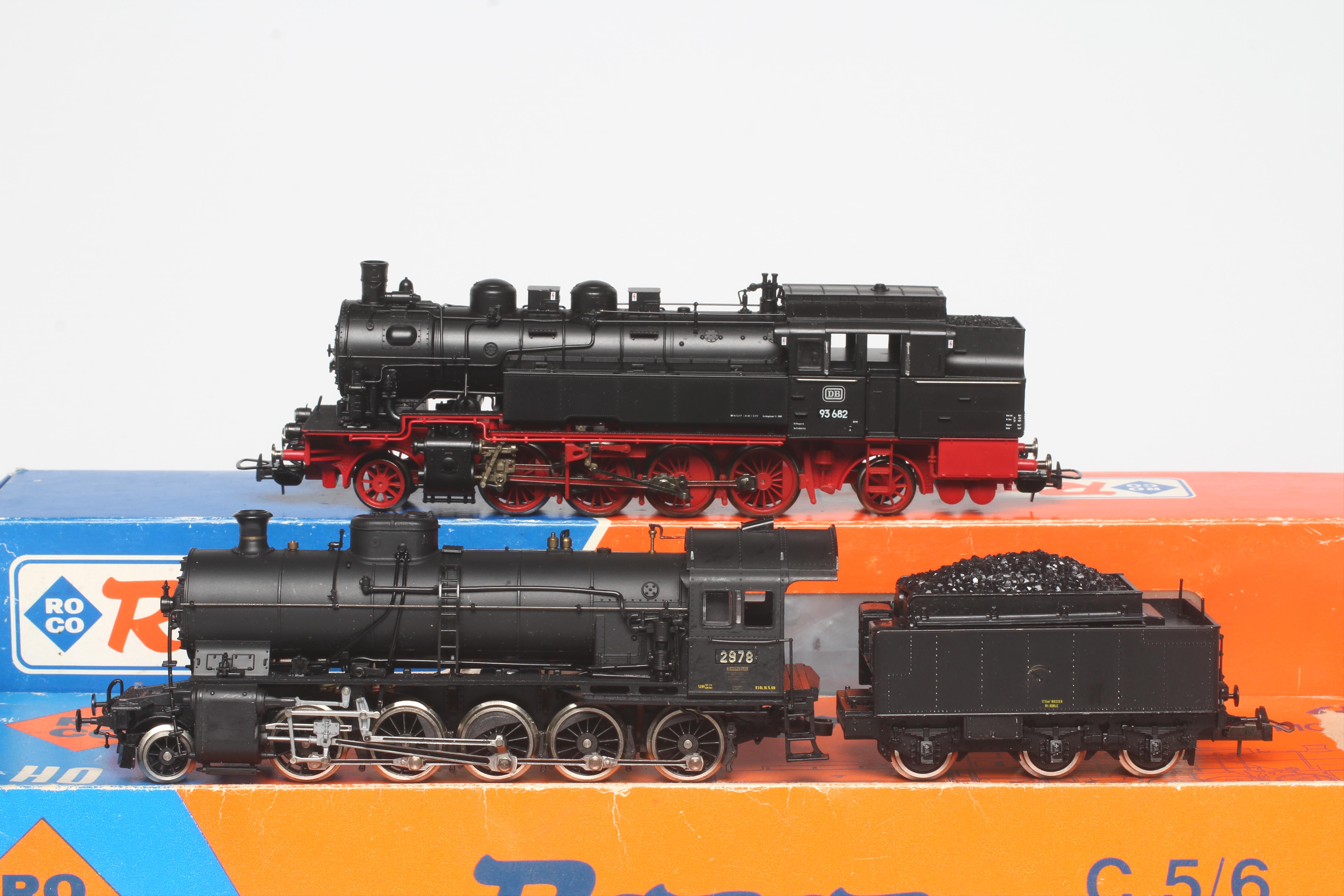 Roco 43320 DB Class 93 tank locomotive and Roco 04111A Swiss railways 2-10-0 steam locomotive, both Image