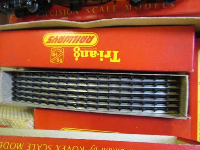 Triang Railways Princess Royal locomotive finished in red with black tender and BR Jinty tank Image