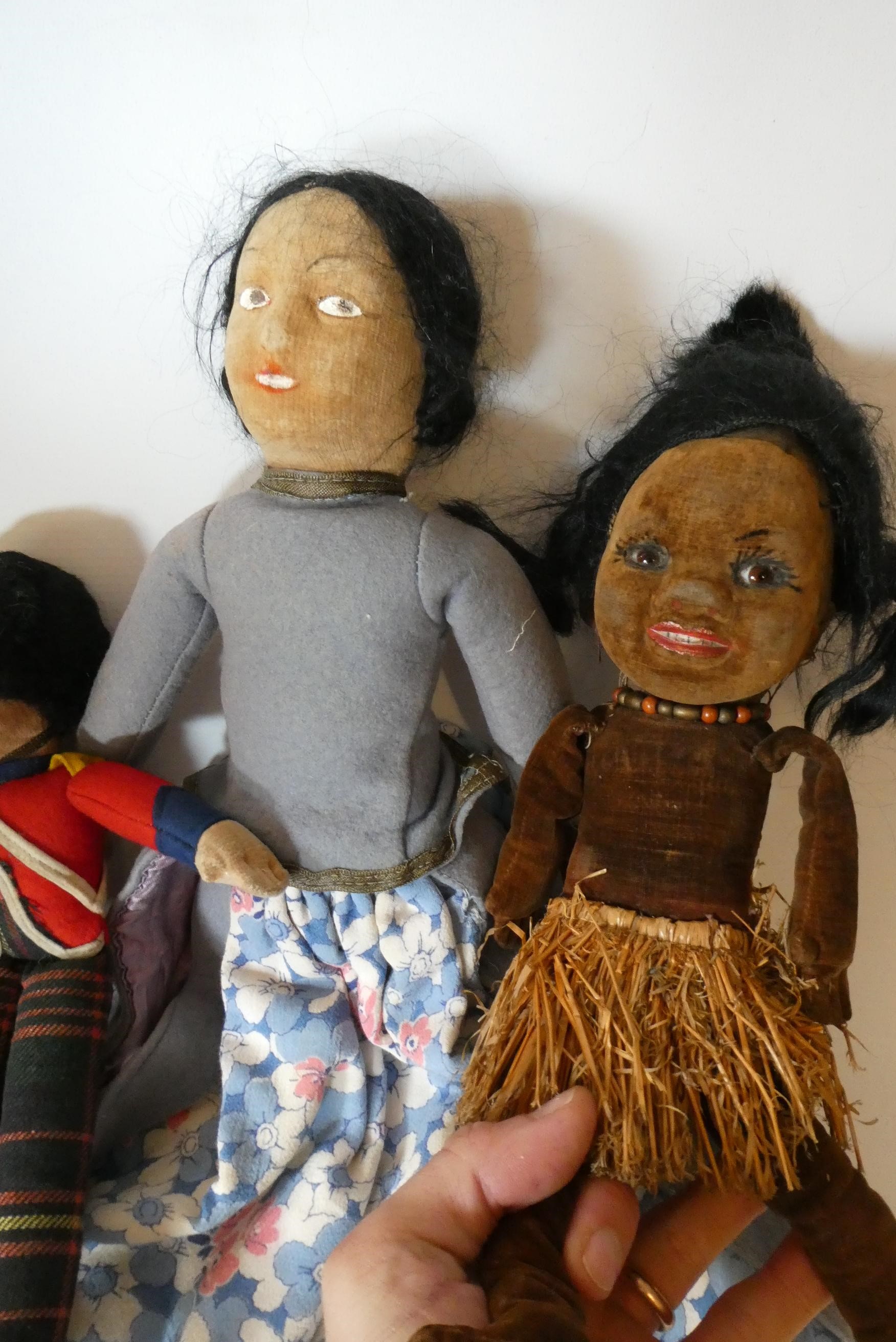 Three Norah Wellings dolls, comprising a 12" South Sea Island doll, 11" Beefeater and a 10" Image
