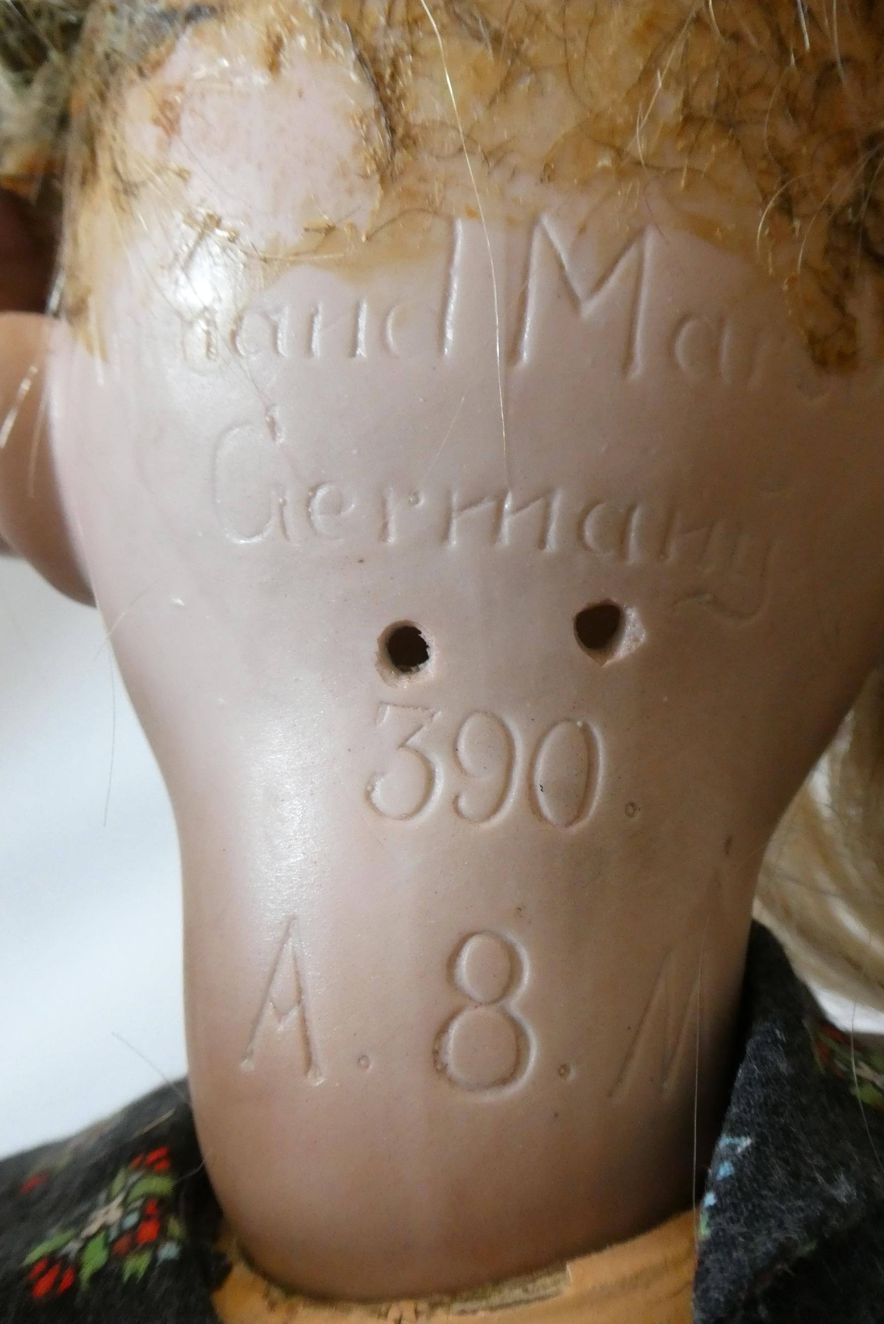 Two Armand Marseille 390 bisque socket head dolls Image