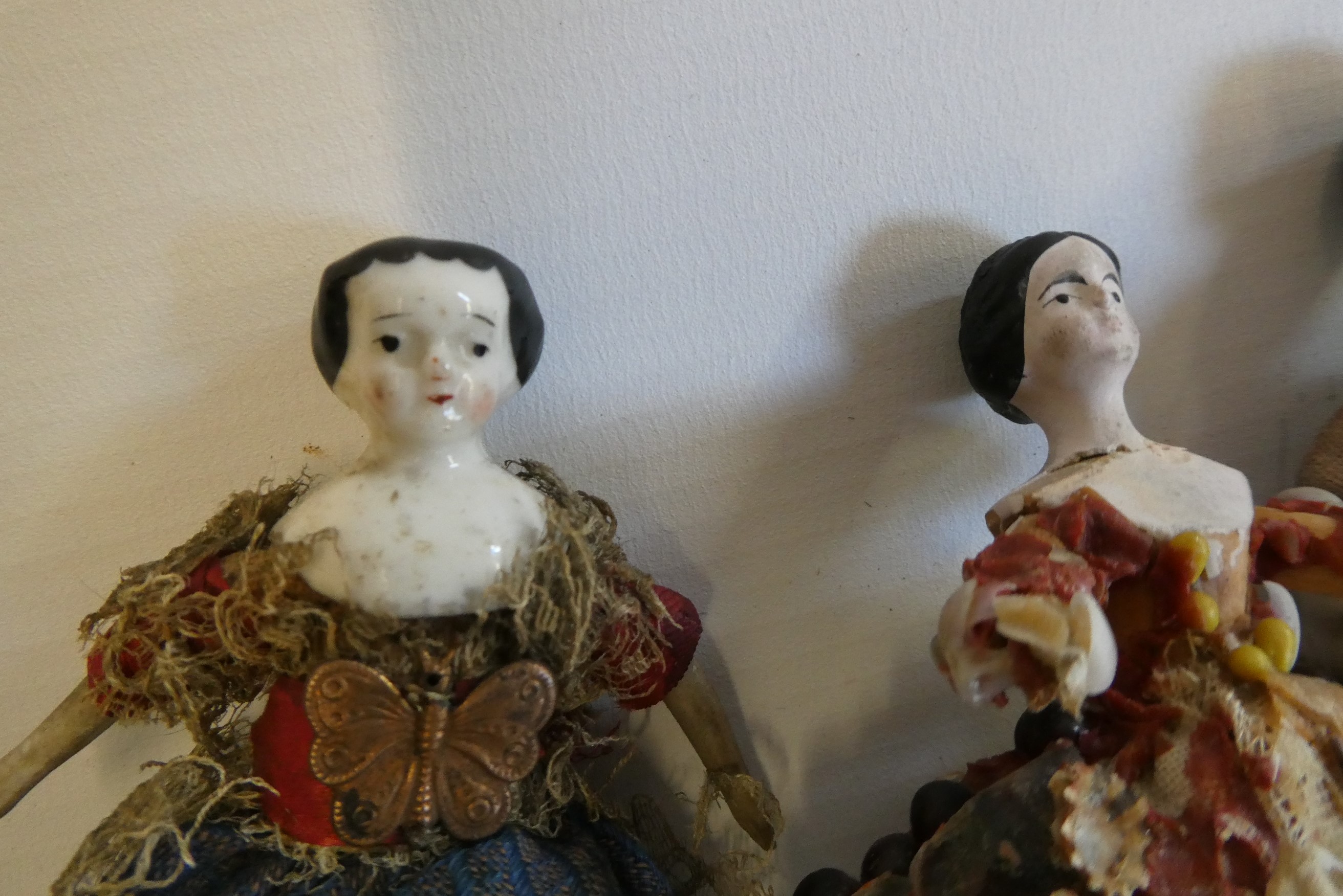 Three Victorian doll's house dolls Image