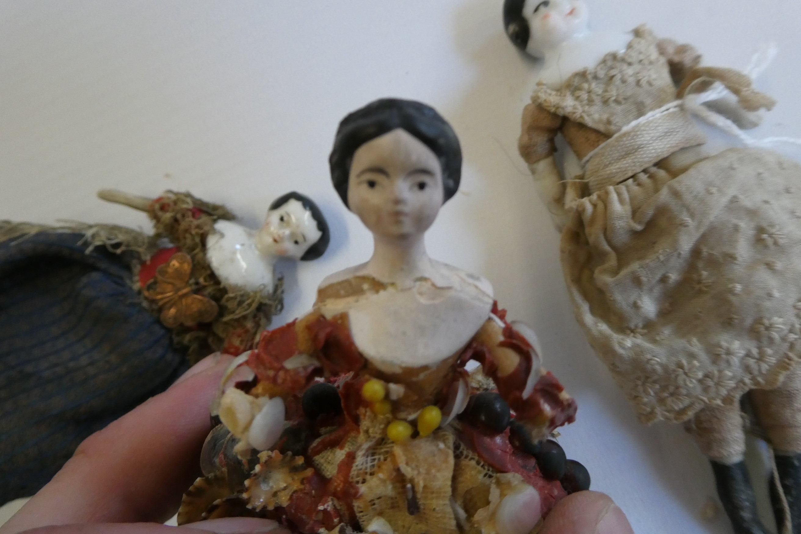 Three Victorian doll's house dolls Image