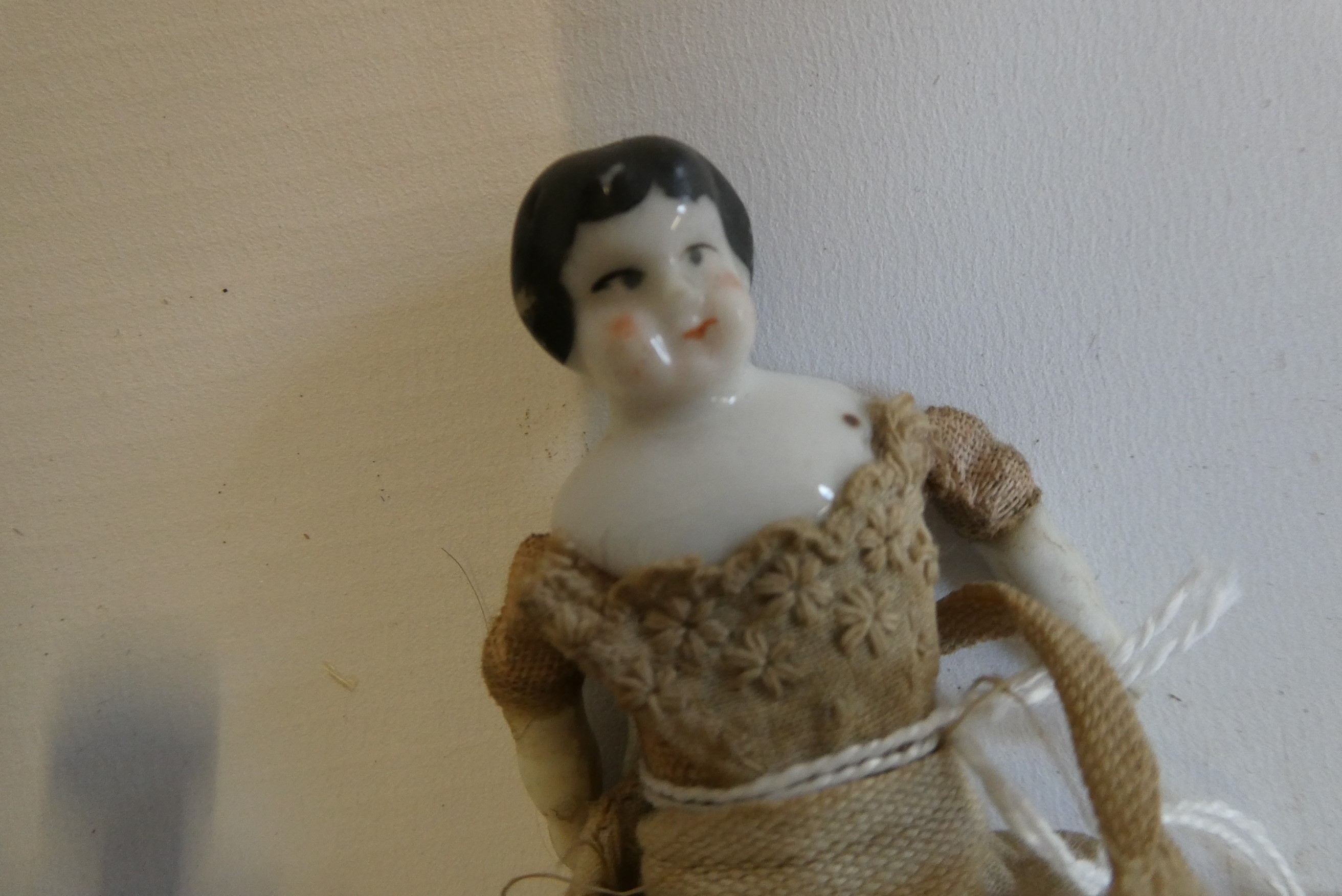 Three Victorian doll's house dolls Image