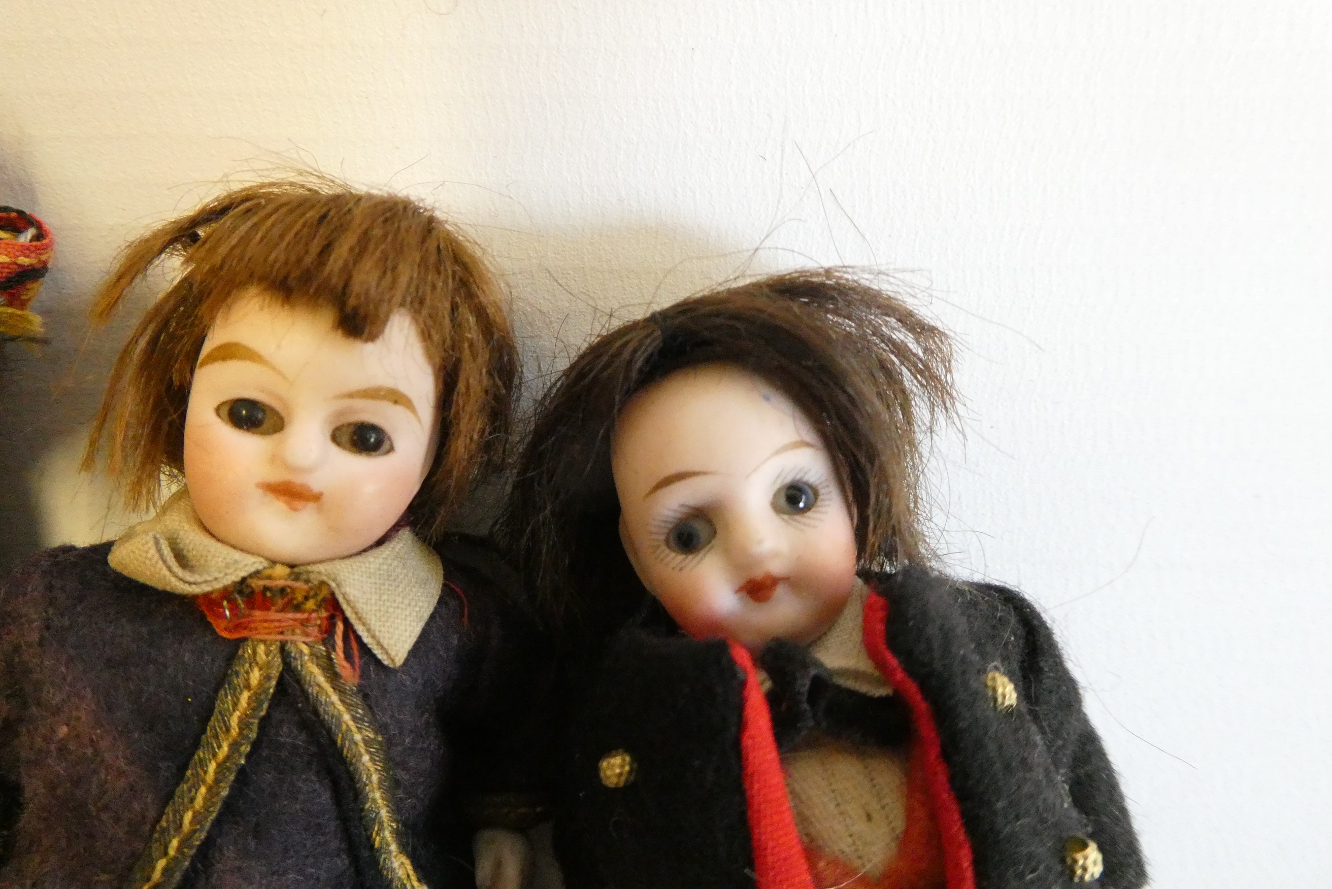 Three all bisque doll's house dolls Image