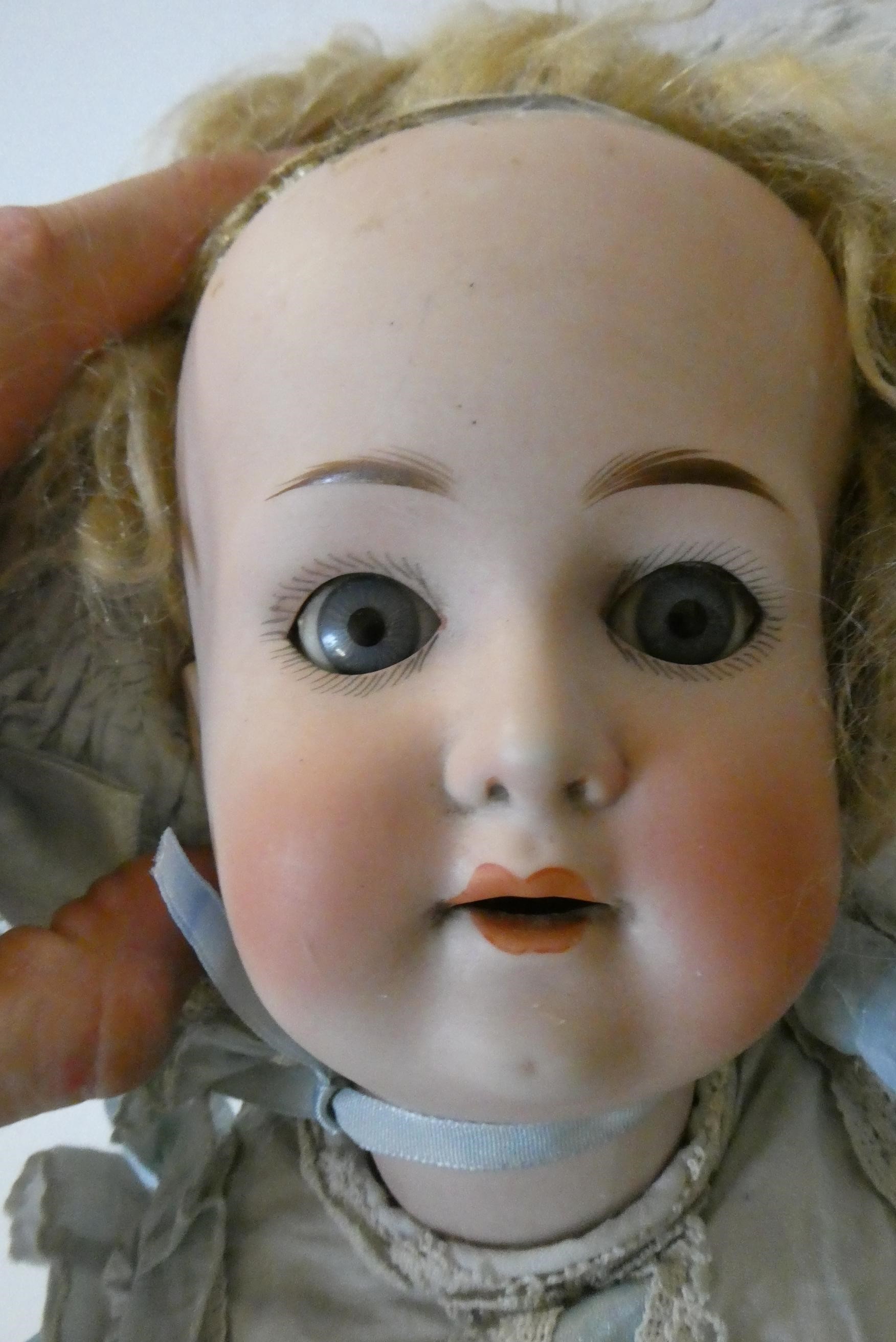 Two German bisque socket head dolls Image