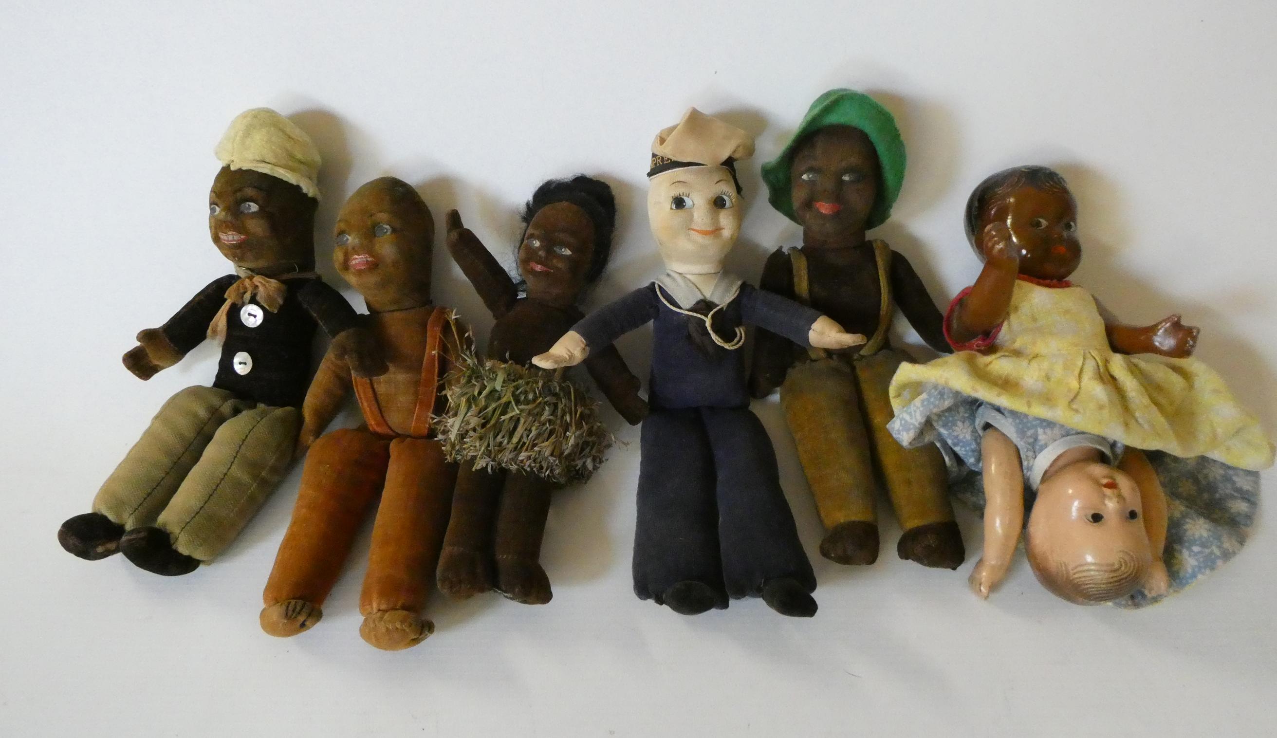 Five Norah Wellings dolls, including a sailor, together with a vintage reversible doll, largest 8 Image