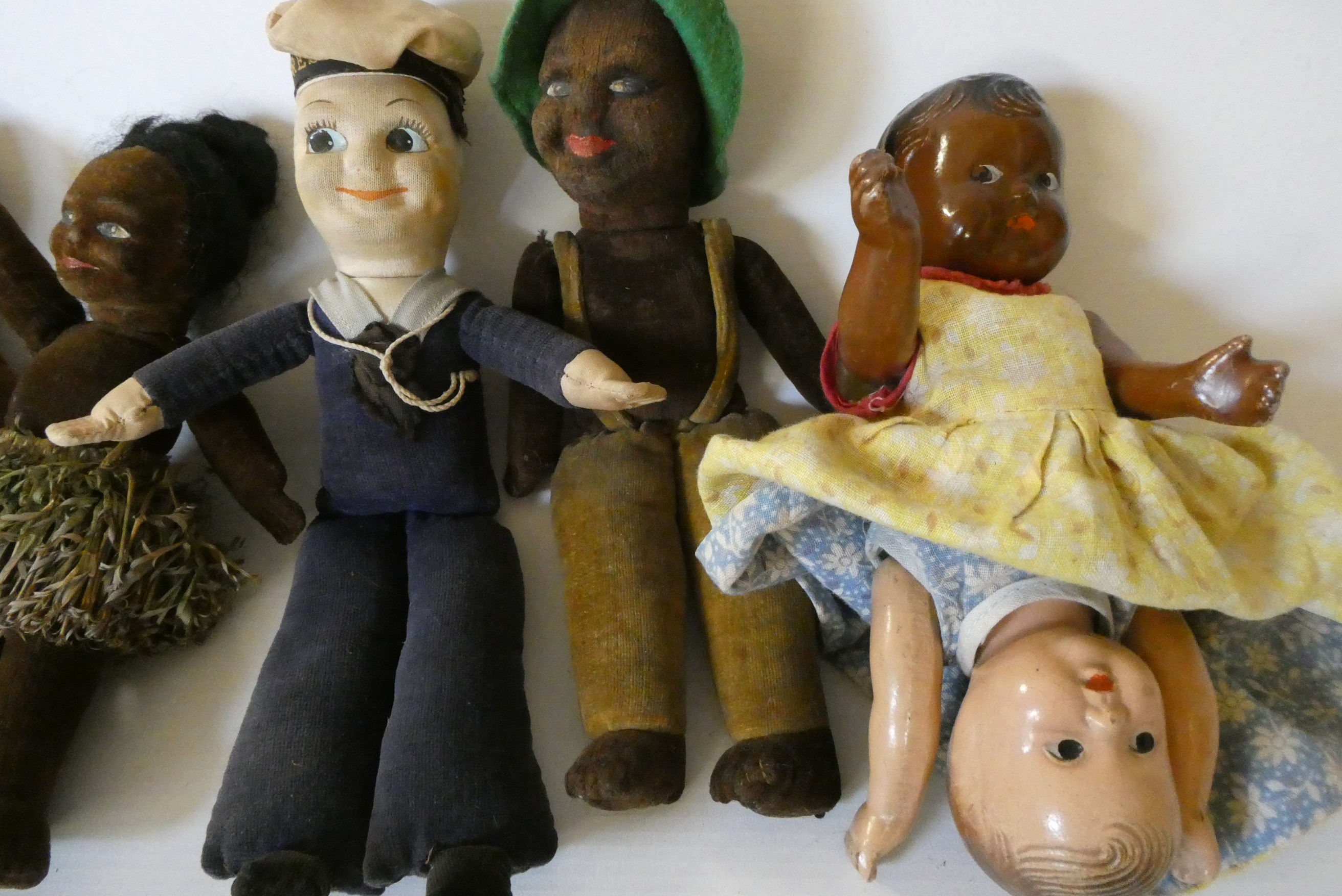 Five Norah Wellings dolls, including a sailor, together with a vintage reversible doll, largest 8 Image