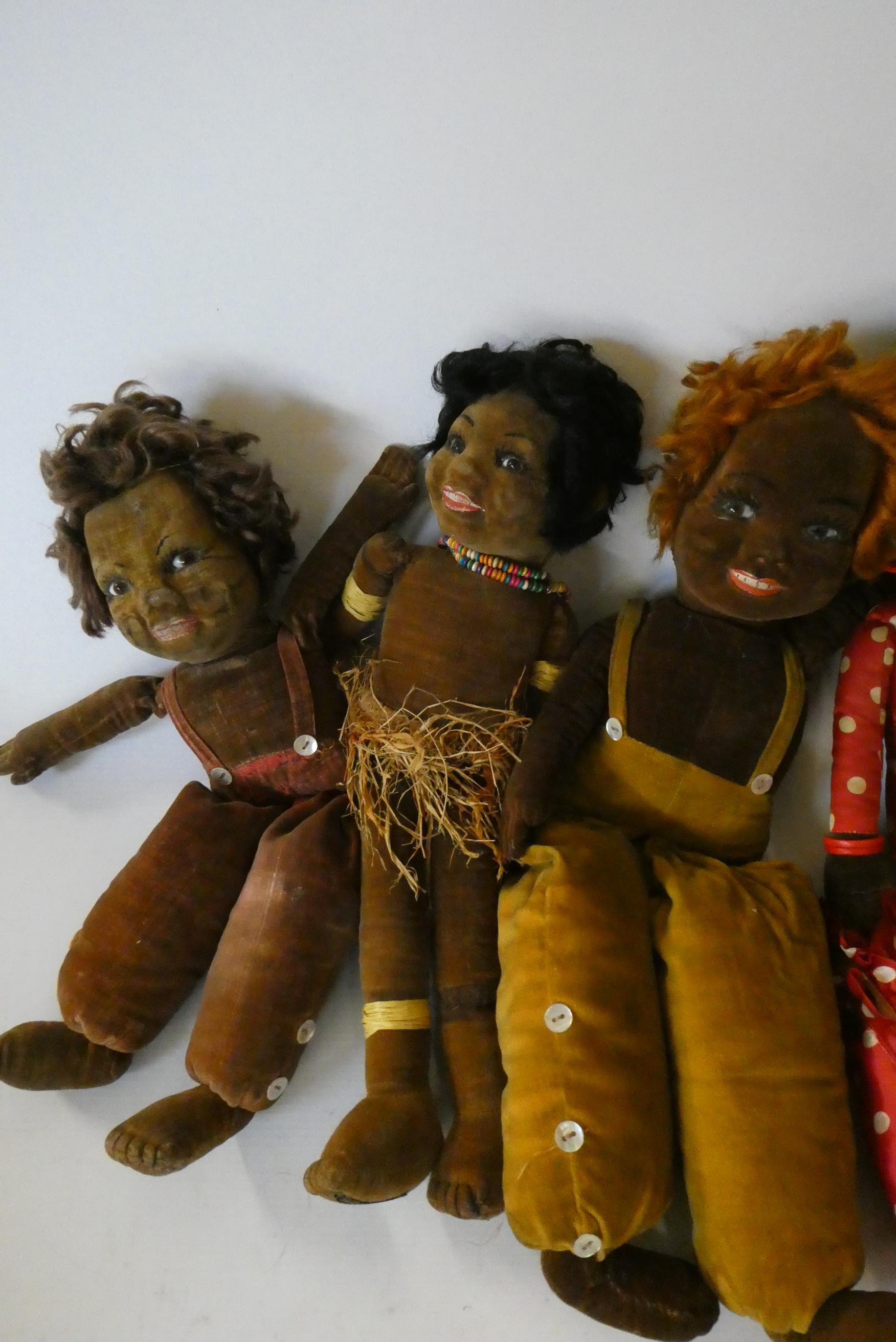 Six Norah Wellings girl dolls, all in original outfits, largest 16 1/2" long (Est. plus 24% premium Image