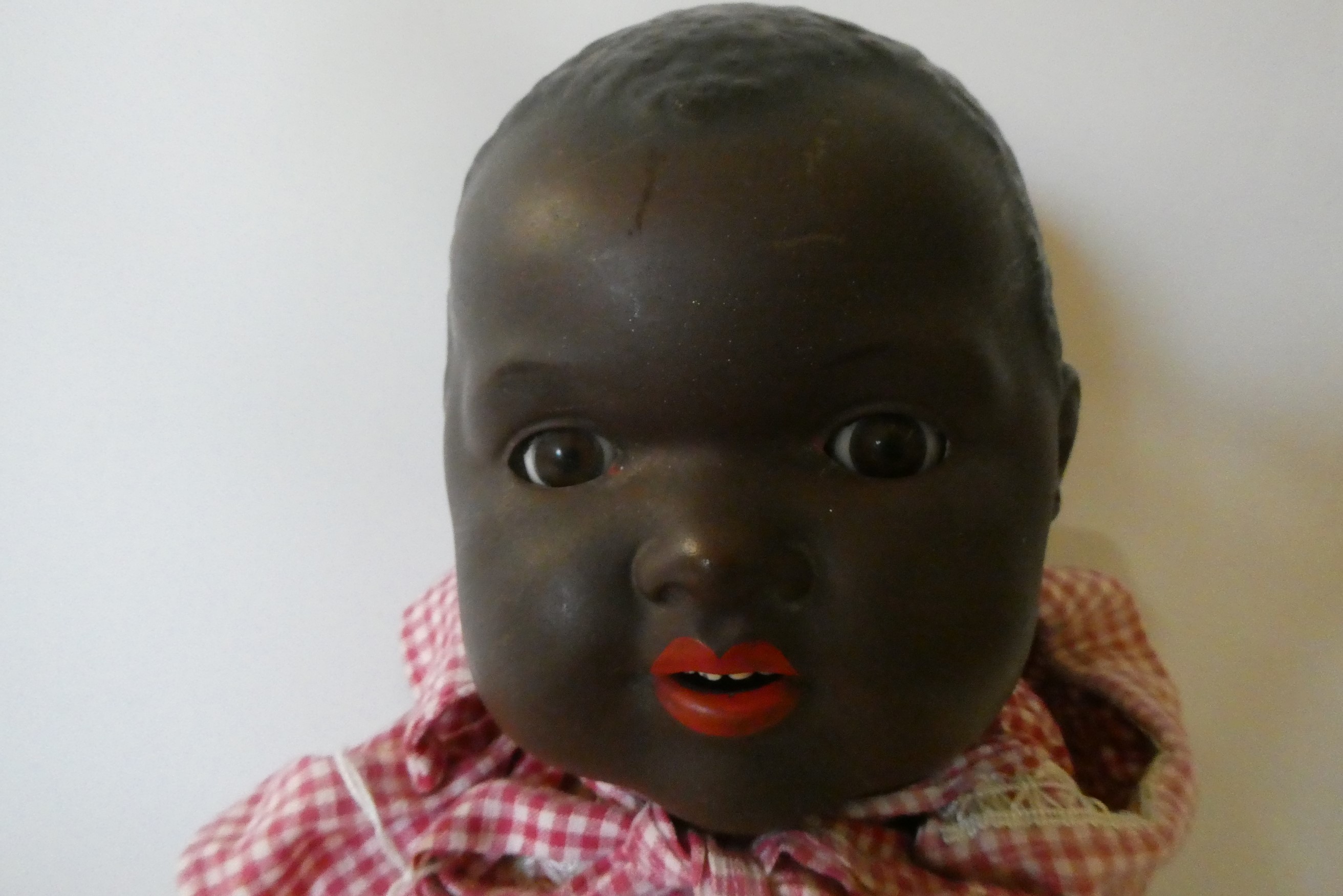 Two Armand Marseille bisque socket head baby dolls, one 24" 351/10K with sleeping eyes and open Image