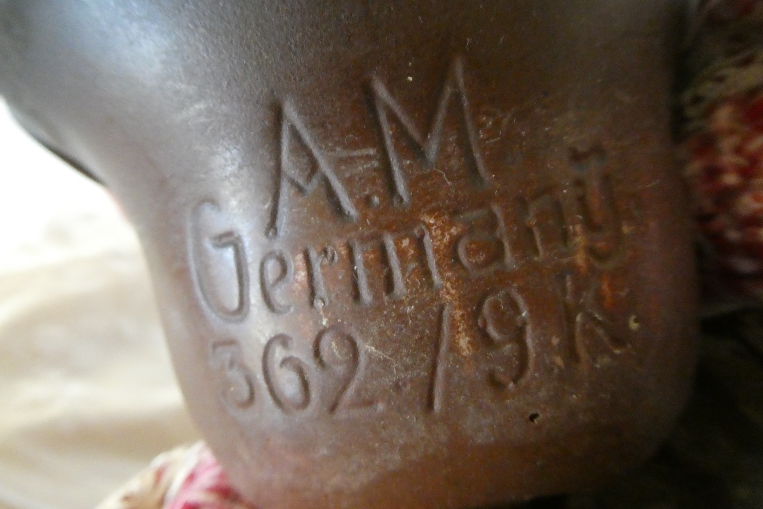 Two Armand Marseille bisque socket head baby dolls, one 24" 351/10K with sleeping eyes and open Image