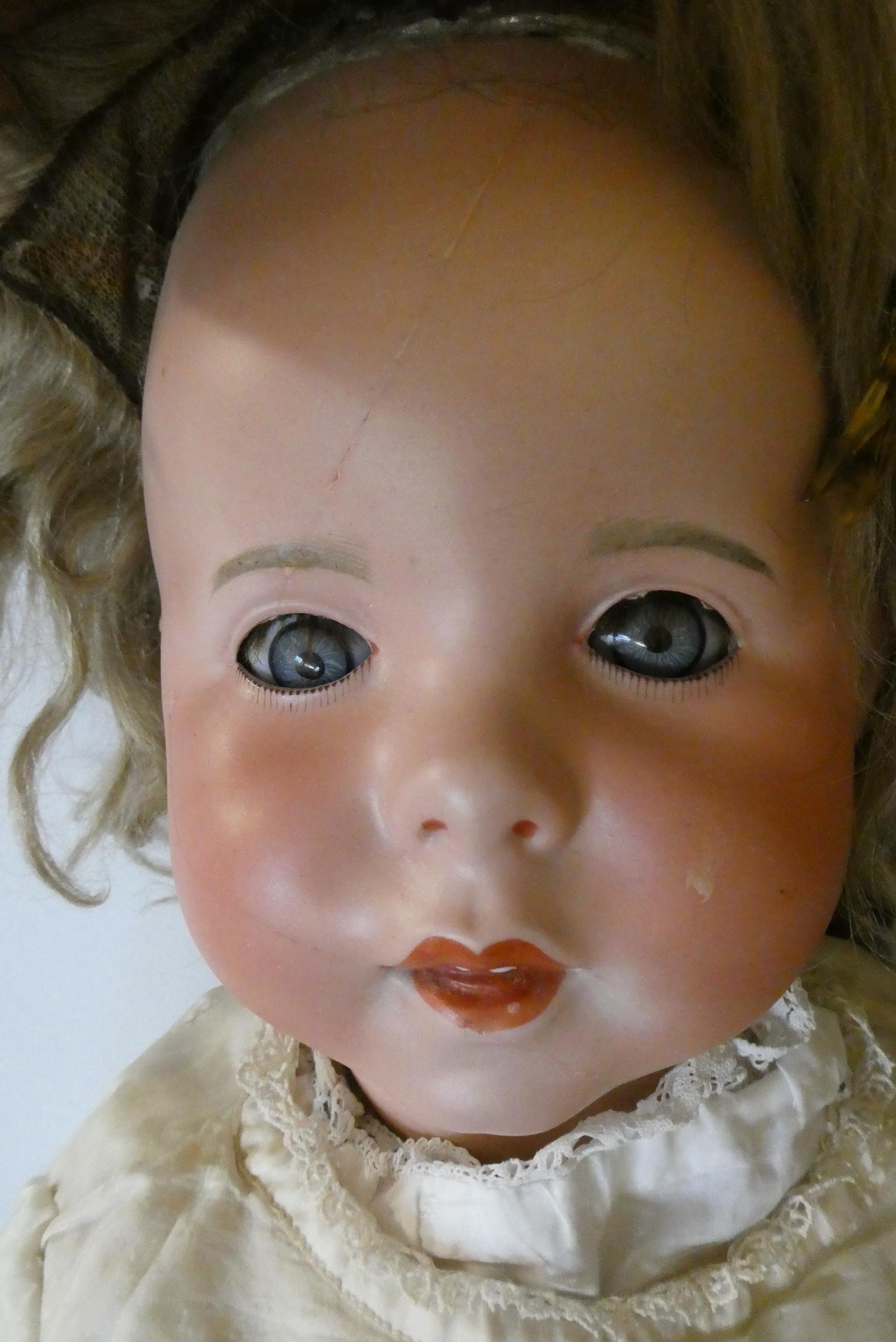 Two restored bisque SFBJ socket head dolls Image