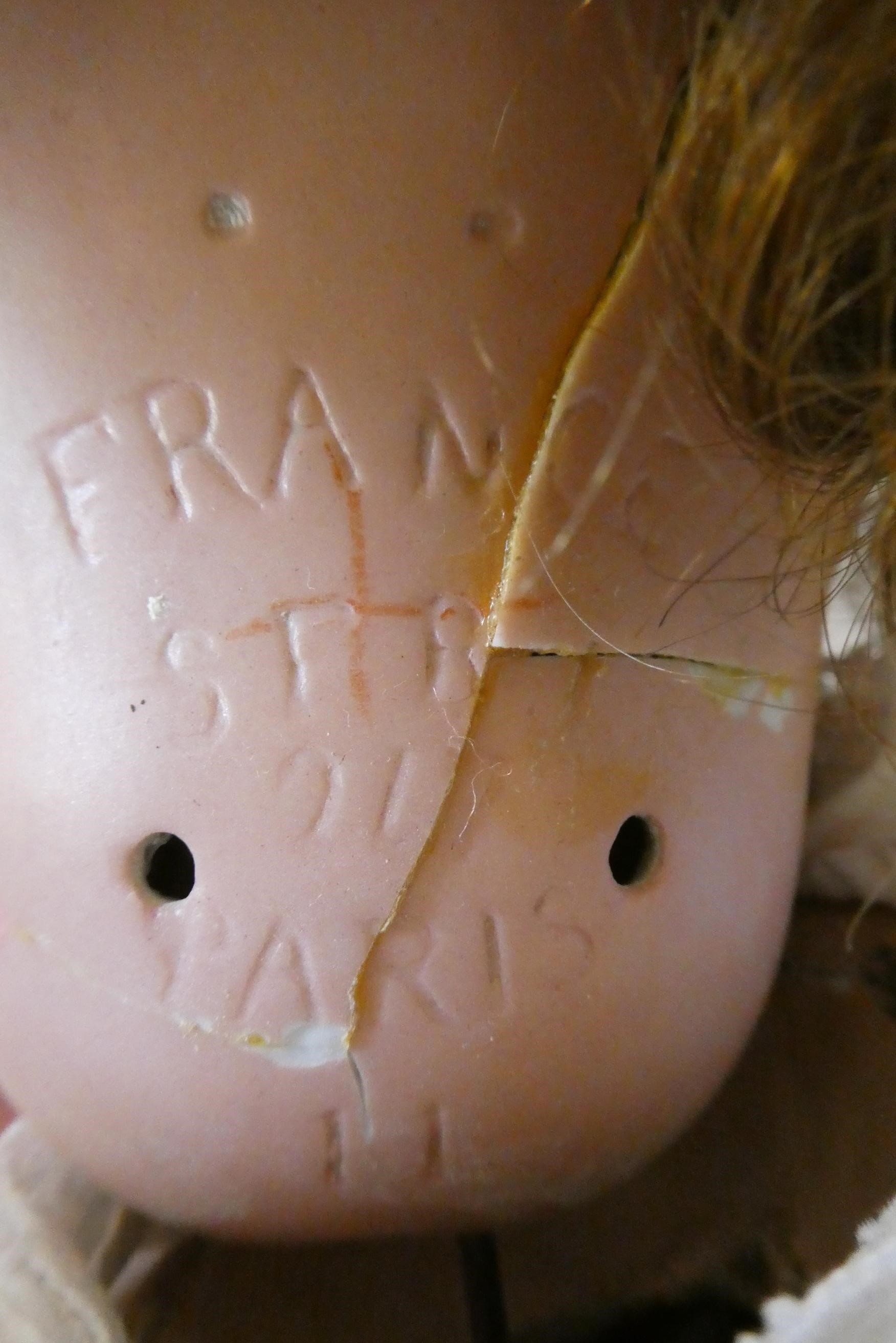 Two restored bisque SFBJ socket head dolls Image