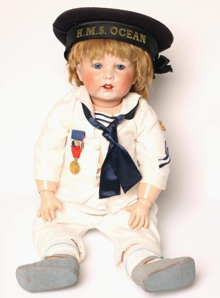An S.F.B.J. French bisque head character doll Image