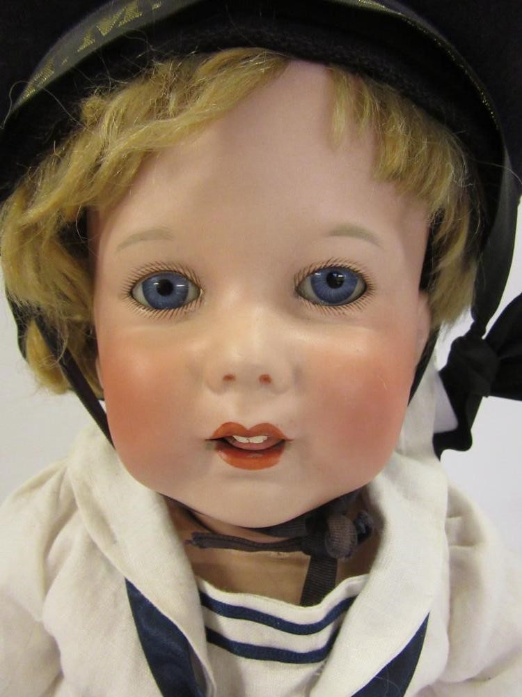 An S.F.B.J. French bisque head character doll Image