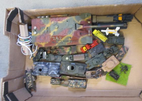 Twenty one armoured vehicles by Airfix and others including a 1:25 Tamiya remote controlled mobile Image