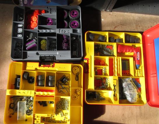Three modern Meccano Sets in plastic carriers Image