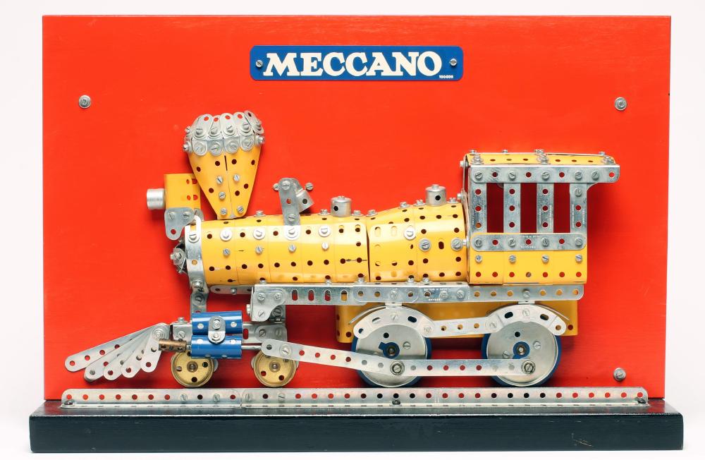 A factory built Meccano 1970's display model of an American locomotive with electric motor in Image